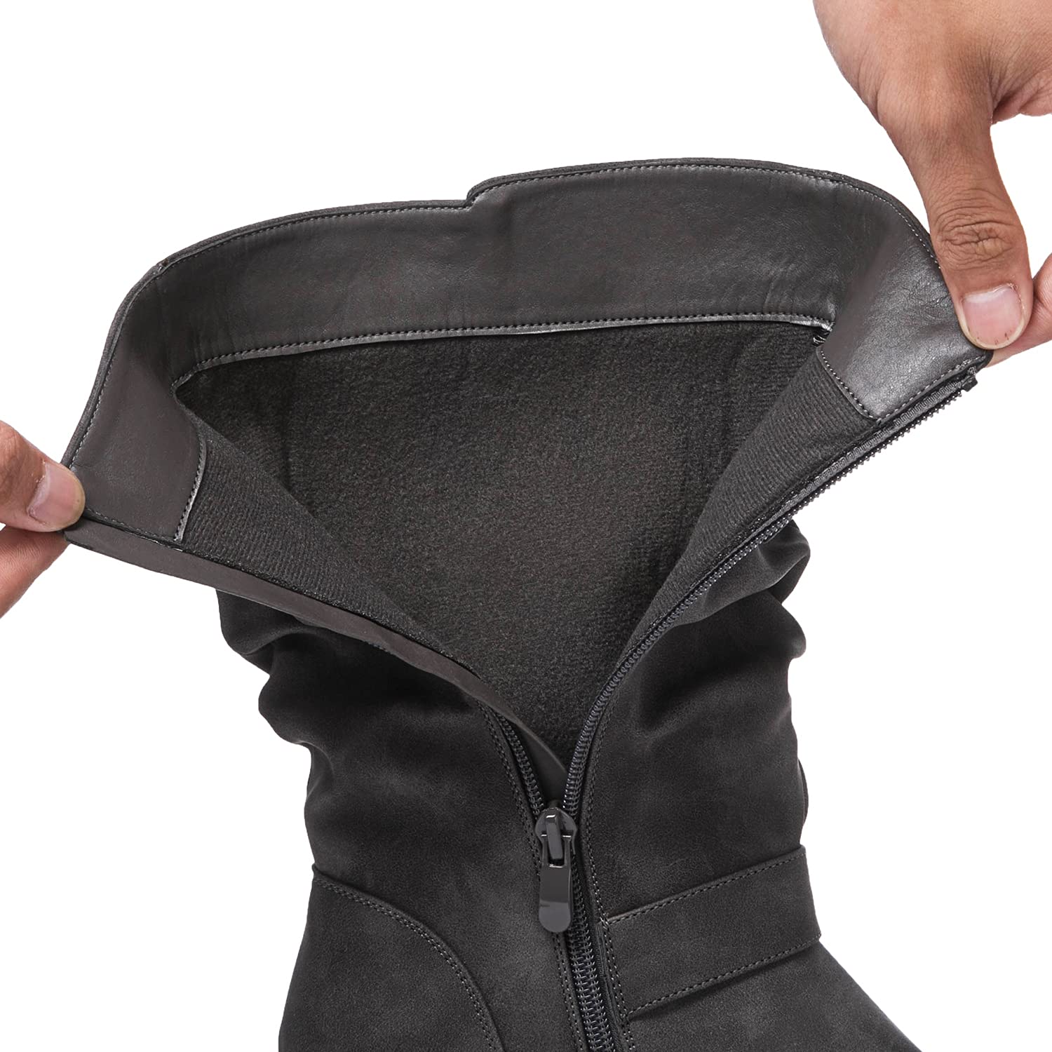 GLOBALWIN Women's Mid Calf Motorcycle Boots - Stylish Biker Riding Boots for Women | Perfect for Motorcycle Rides, Casual Outfits & Winter Fashion