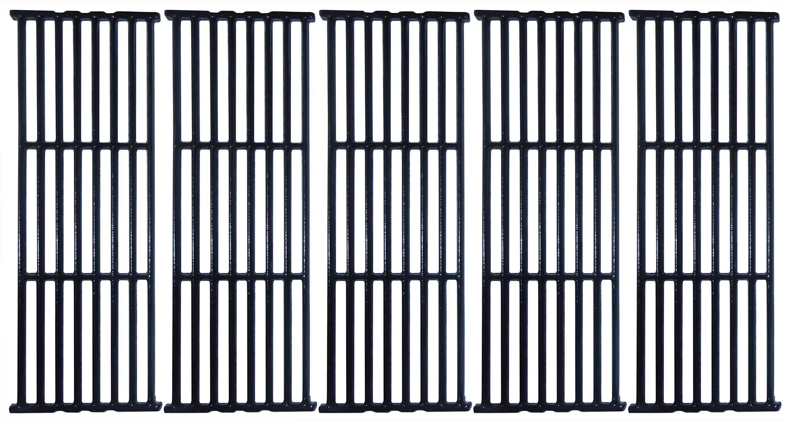 Broil-Mate 66025 Gloss Cast Iron Cooking Grid Replacement - 5-Piece Set for Gas Grills (Fits Huntington & Other Models) - Perfect for BBQ, Grilling Steaks & Outdoor Cooking