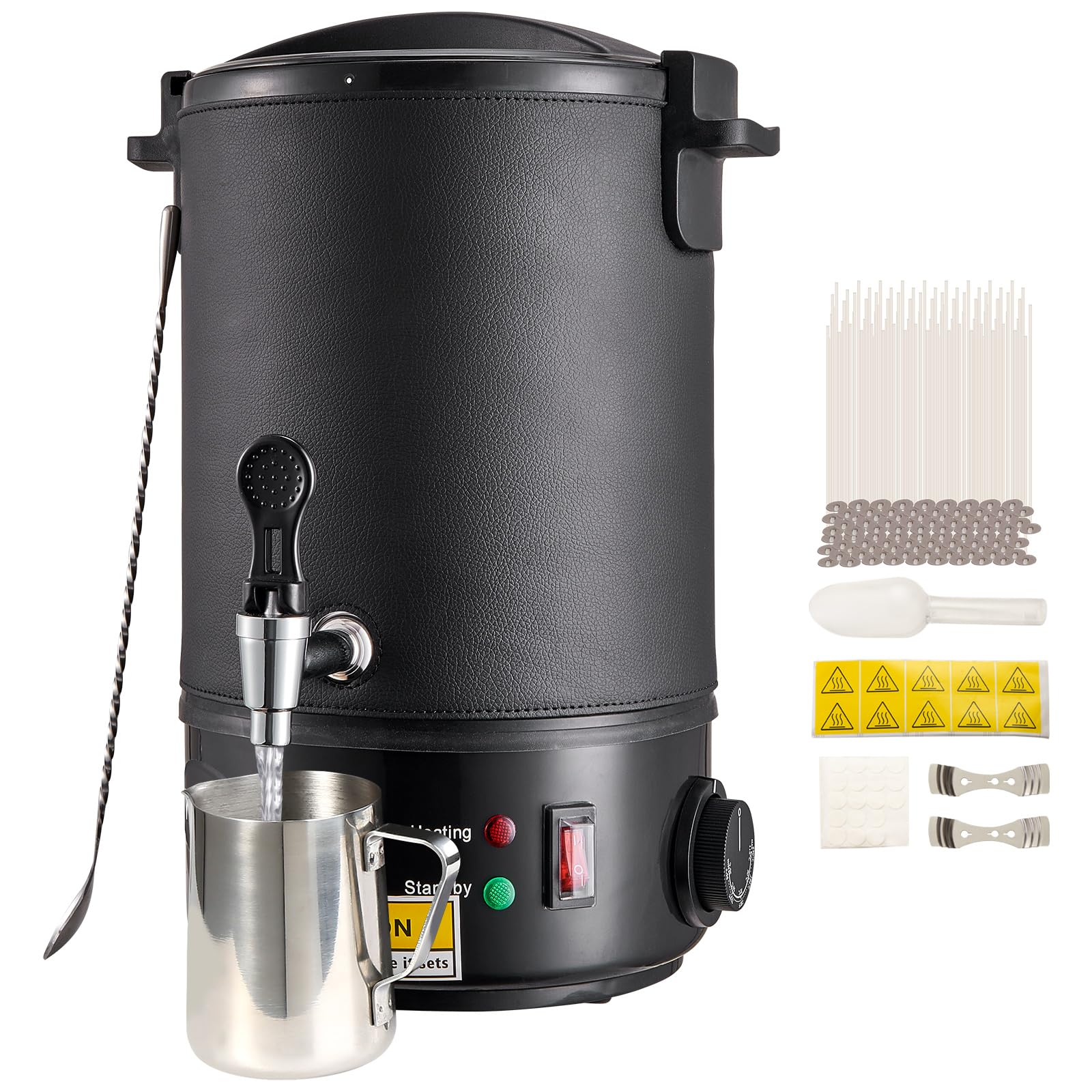 VEVOR 6.5L Electric Wax Melting Pot with Pour Spout & 9-Level Temperature Control - Easy Clean Candle Making Kit for DIY Soap, Cream & Beauty Products - Perfect for Home Business & Bulk Production (Black, DTL-S007(B)) | Ideal for Candle Crafting, Wax Melting, Soap Making & DIY Beauty Products