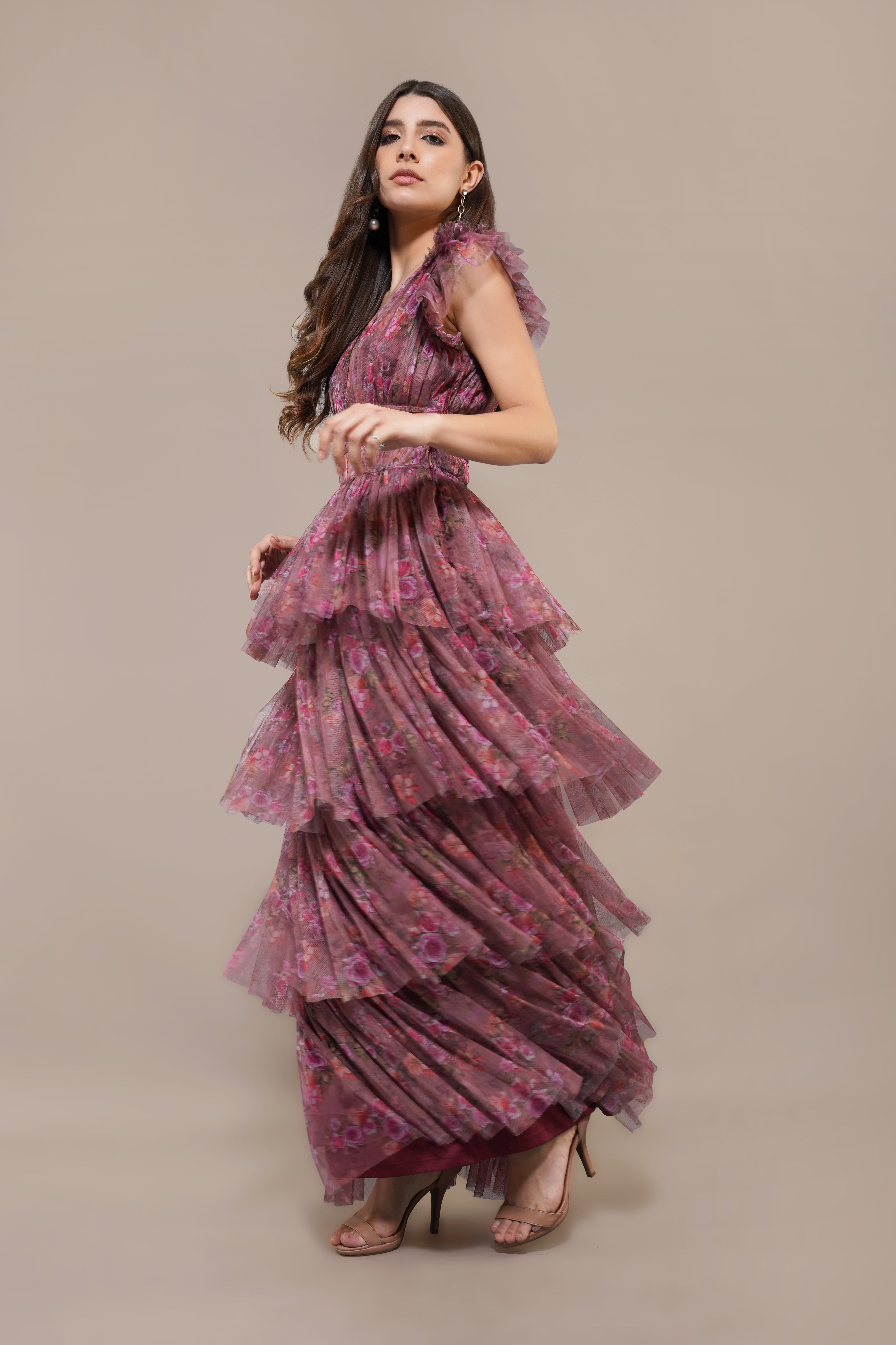 Naomi Maxi Dress - Elegant Purple Floral Print Women's Long Dress for Summer, Beach, and Special Occasions