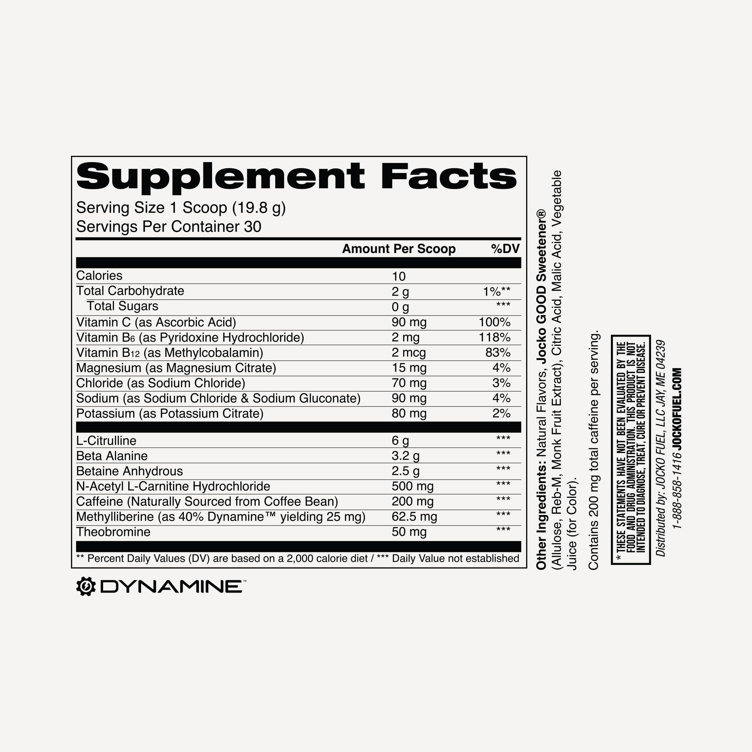 JOCKO Pre Workout Powder - Energy & Endurance Booster for Gym, Running & Fitness | Natural Performance Enhancer for Men & Women