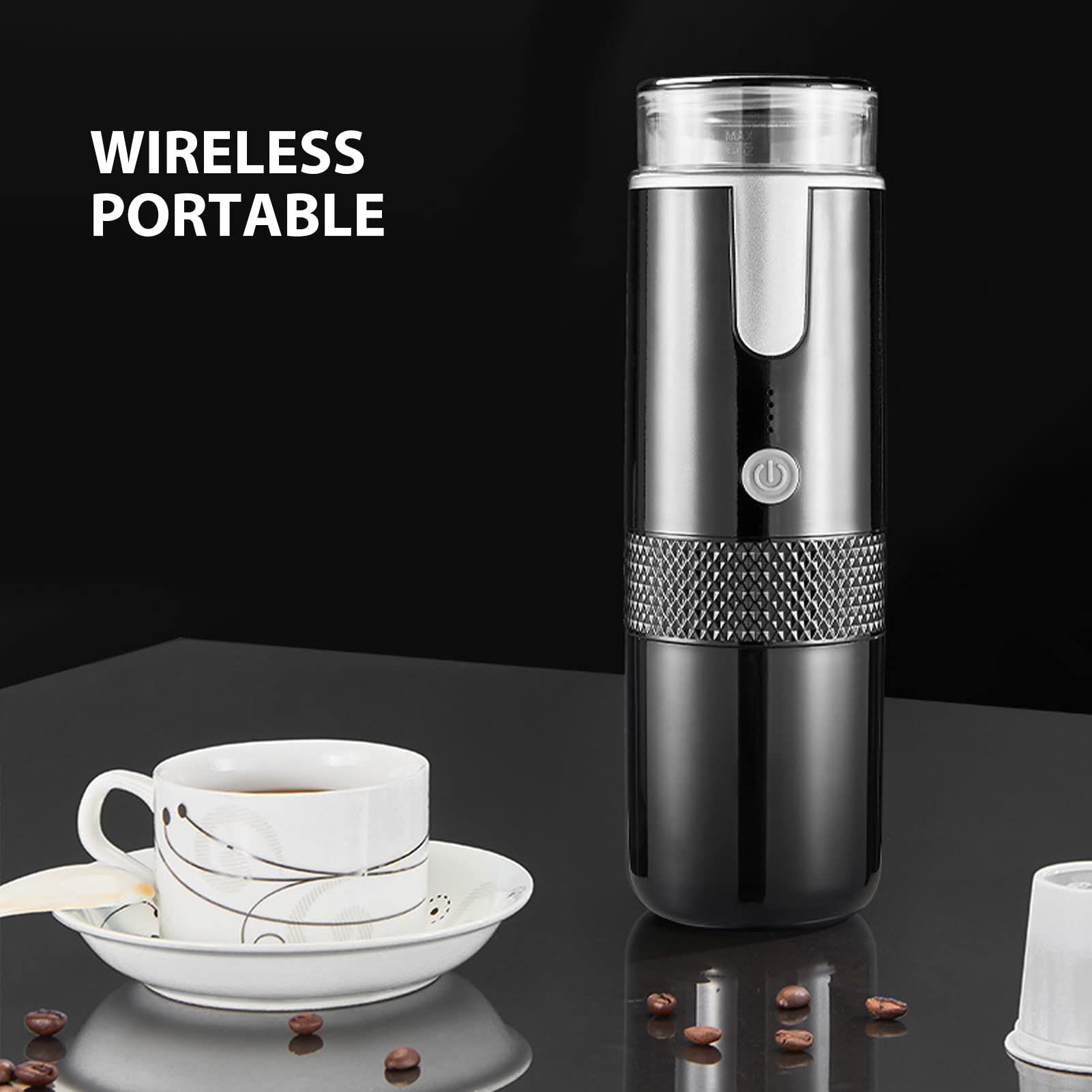 Portable Rechargeable Coffee Maker - Compact & Easy to Use Espresso Machine for K-Cup Pods & Ground Coffee - Perfect for Travel, Camping & Office Use