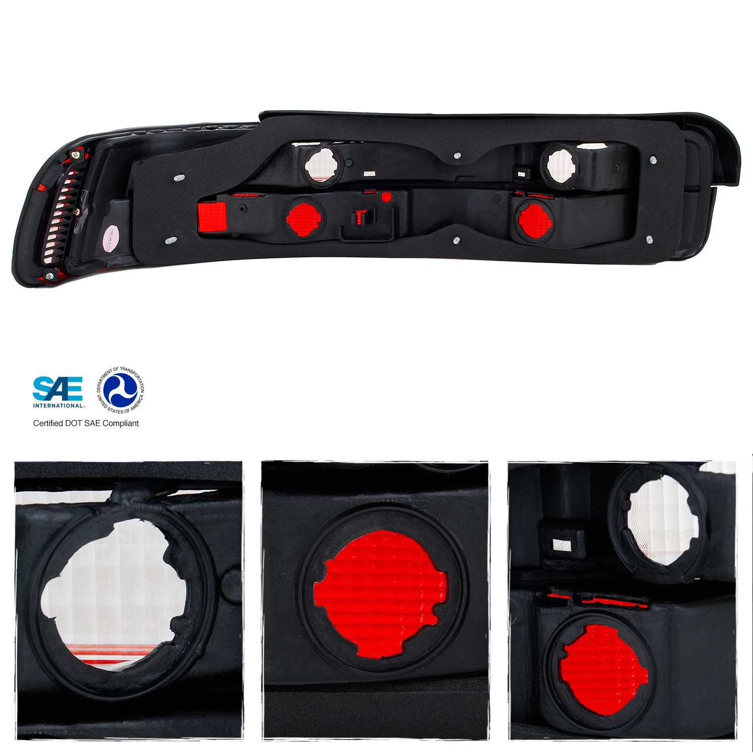 AKKON Red Clear Lens Tail Brake Lights Assembly Pair for 1990-1993 Acura Integra DA DB 2 Door Coupe - Left & Right Side - Enhances Safety & Style for Night Driving & Car Shows