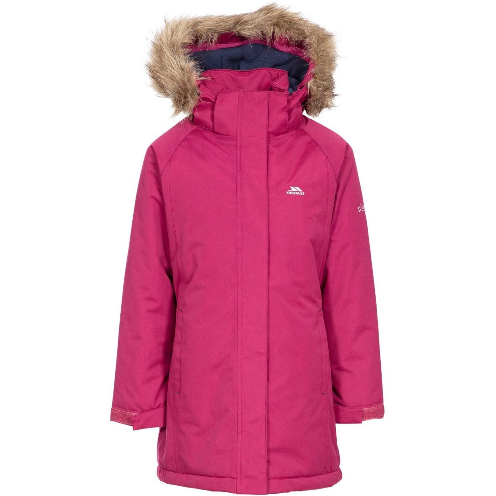 Trespass Girls' Waterproof Parka Jacket - Kids' Raincoat for Outdoor Play, School & Winter Adventures