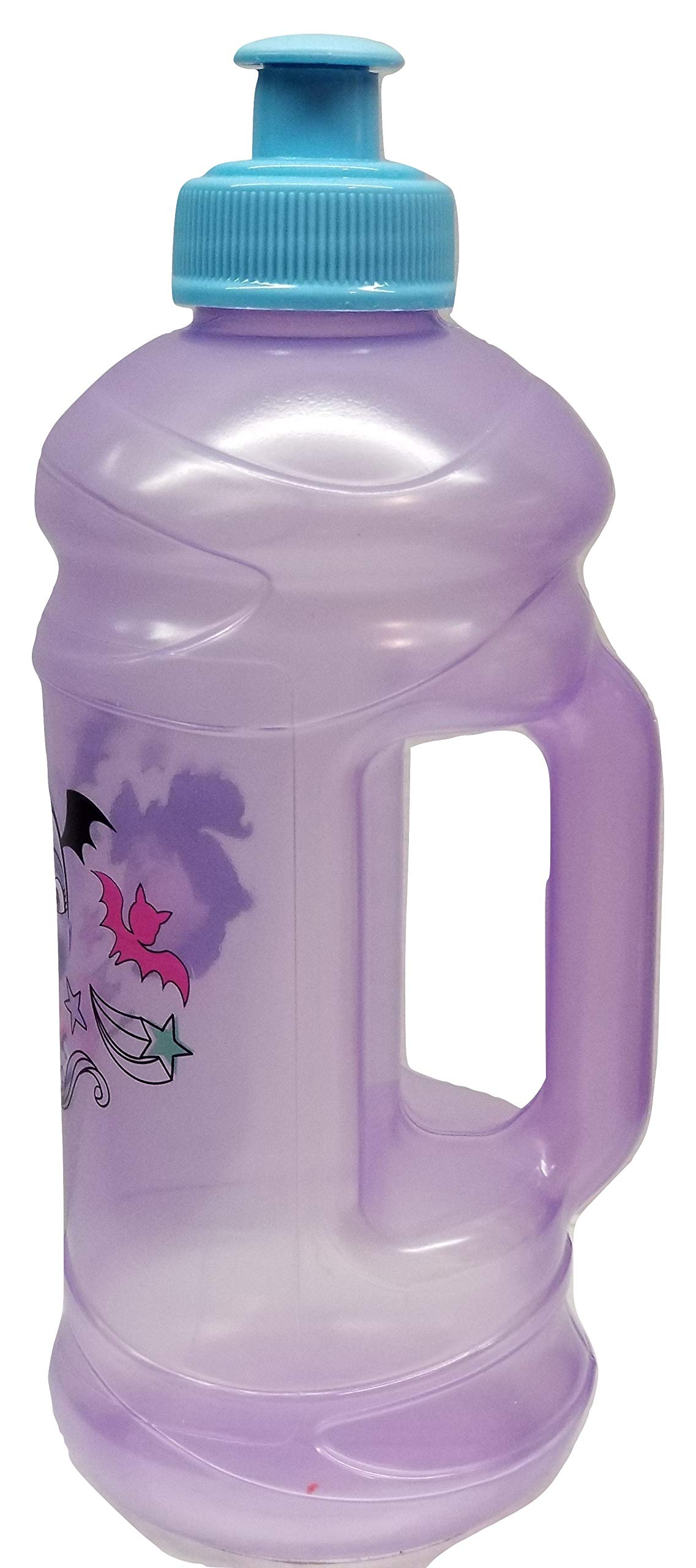 Vampirina Themed 15.5oz Purple & Blue Water Bottle with Pull Top Lid - Perfect for Kids School, Outdoor Activities & Disney Themed Parties