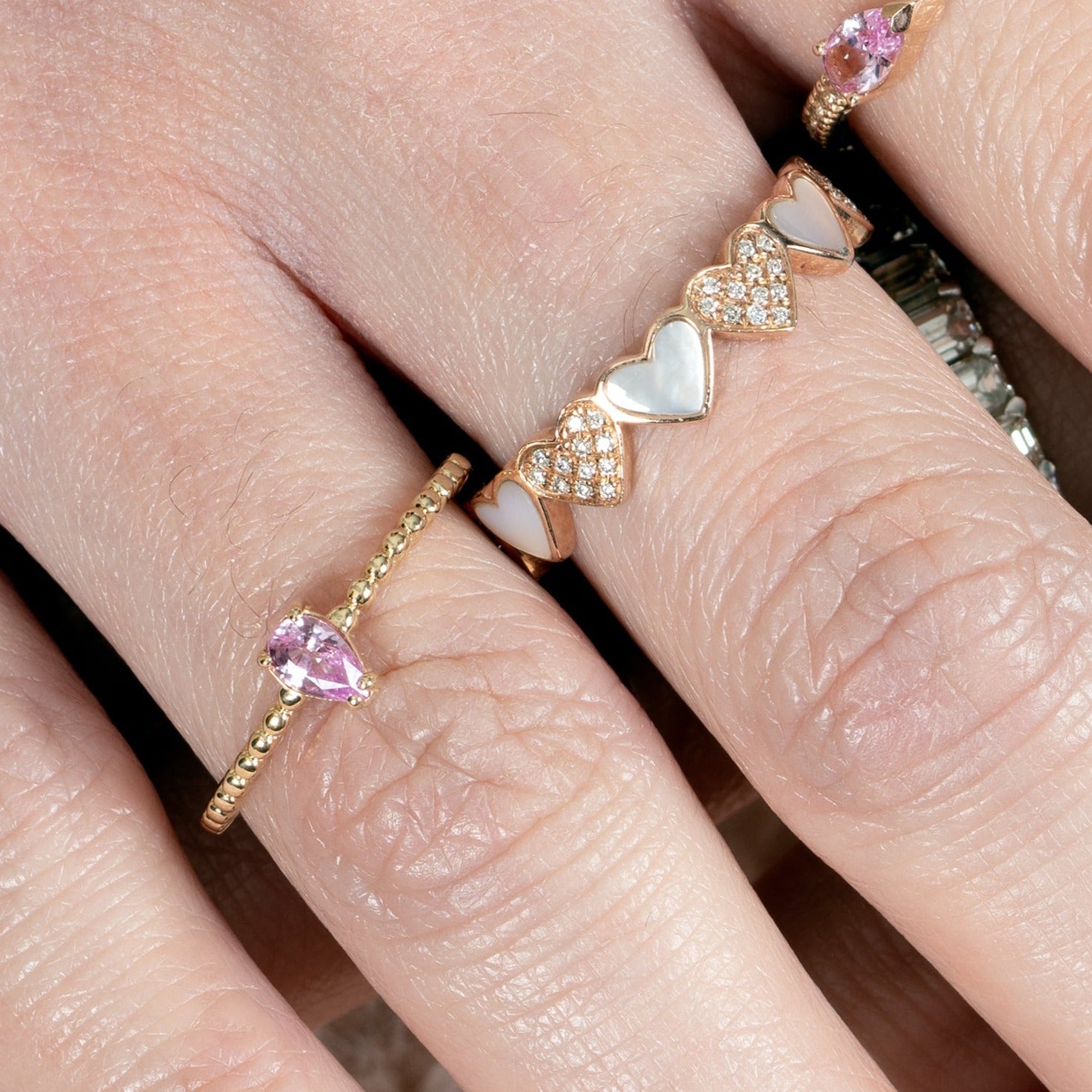 14K Yellow Gold Pink Topaz Pear Ring with Gemstone Accents - Perfect for Weddings, Anniversaries & Special Occasions