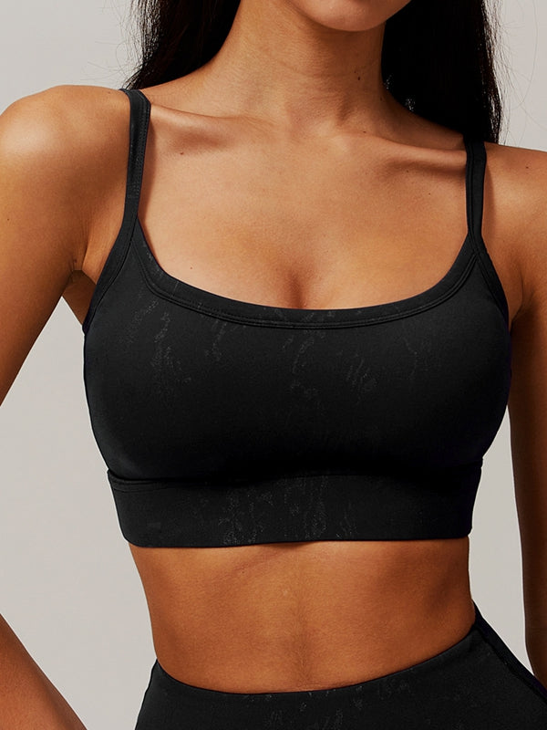 ZASUWA Women's Sexy Hot Stamped Print Sports Bra - High Support Workout Top for Yoga, Gym & Running