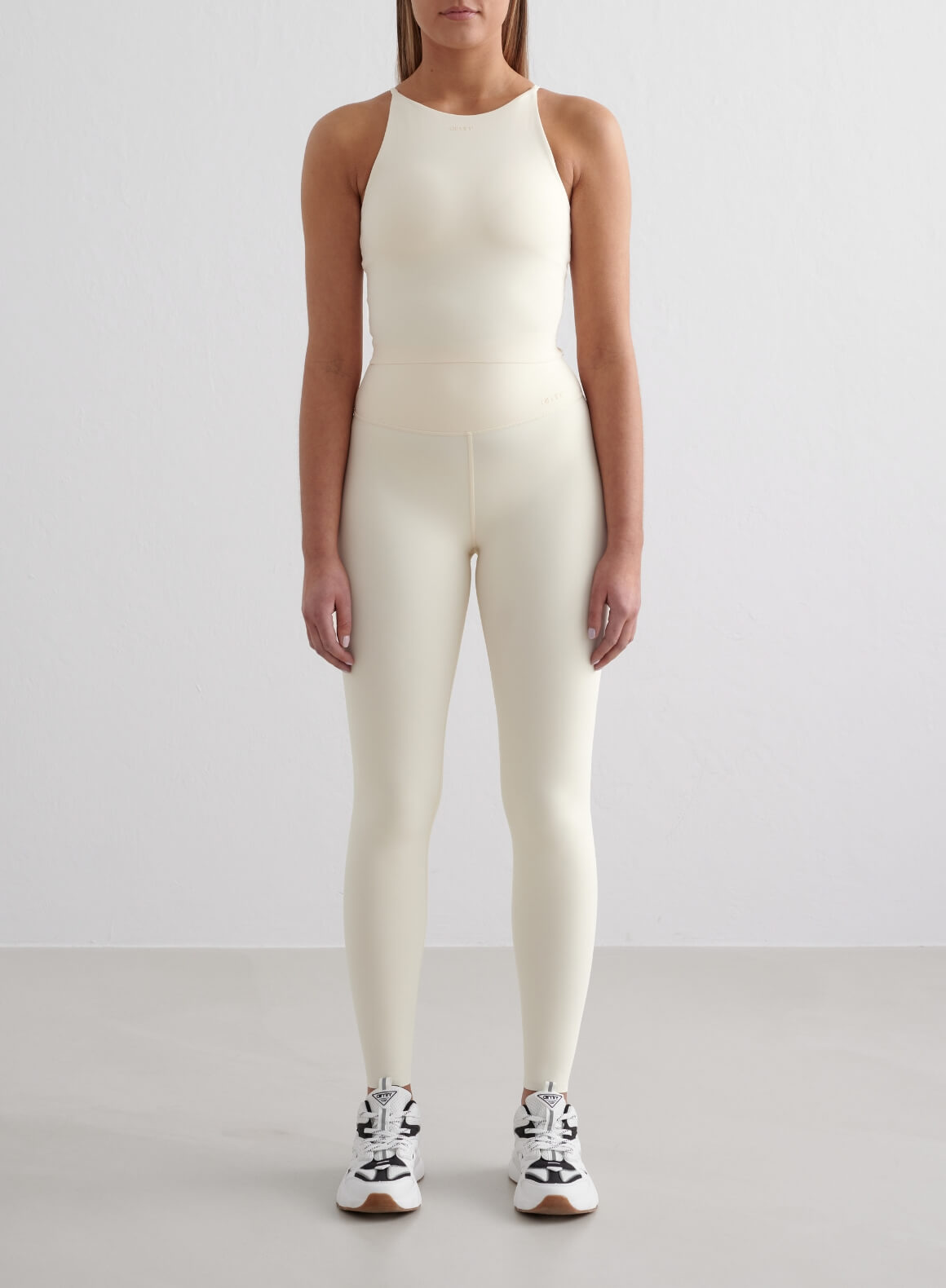 Premium Almond White Compression Tights for Women - Soft & Breathable Leggings for Yoga, Running & Everyday Comfort