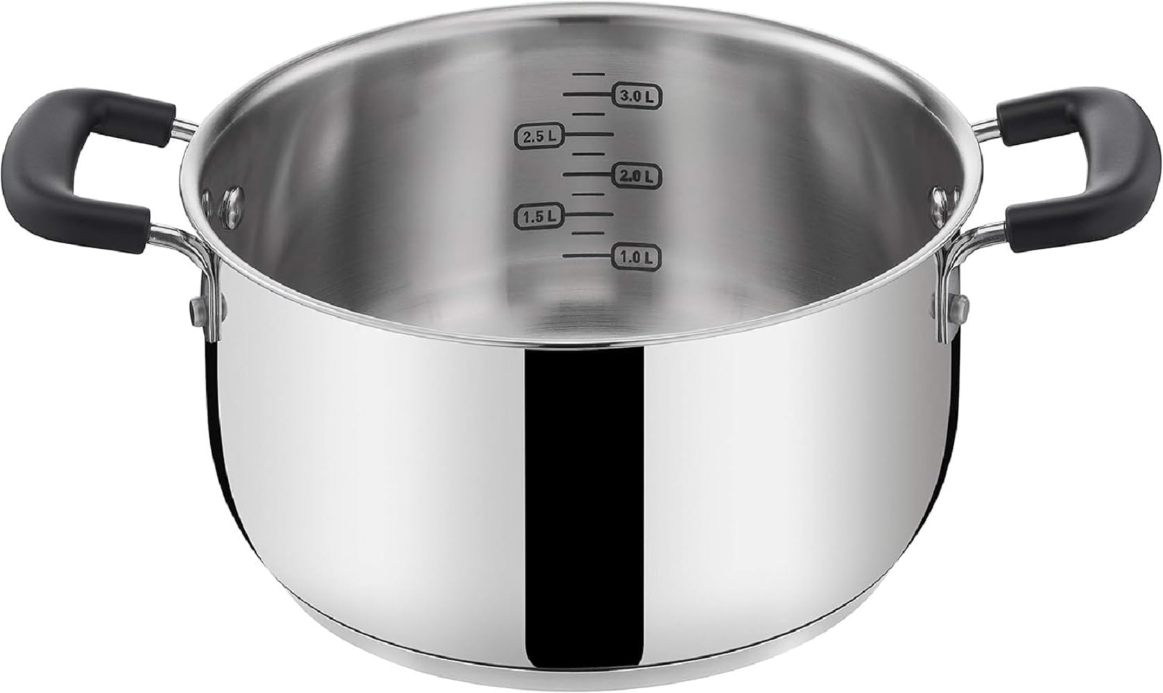 Lagostina 20cm Stainless Steel Induction Pot with 2 Handles - 18/10 Steel Cookware for Gas & Electric Stoves - Perfect for Soups, Stews & Pasta (Grey)