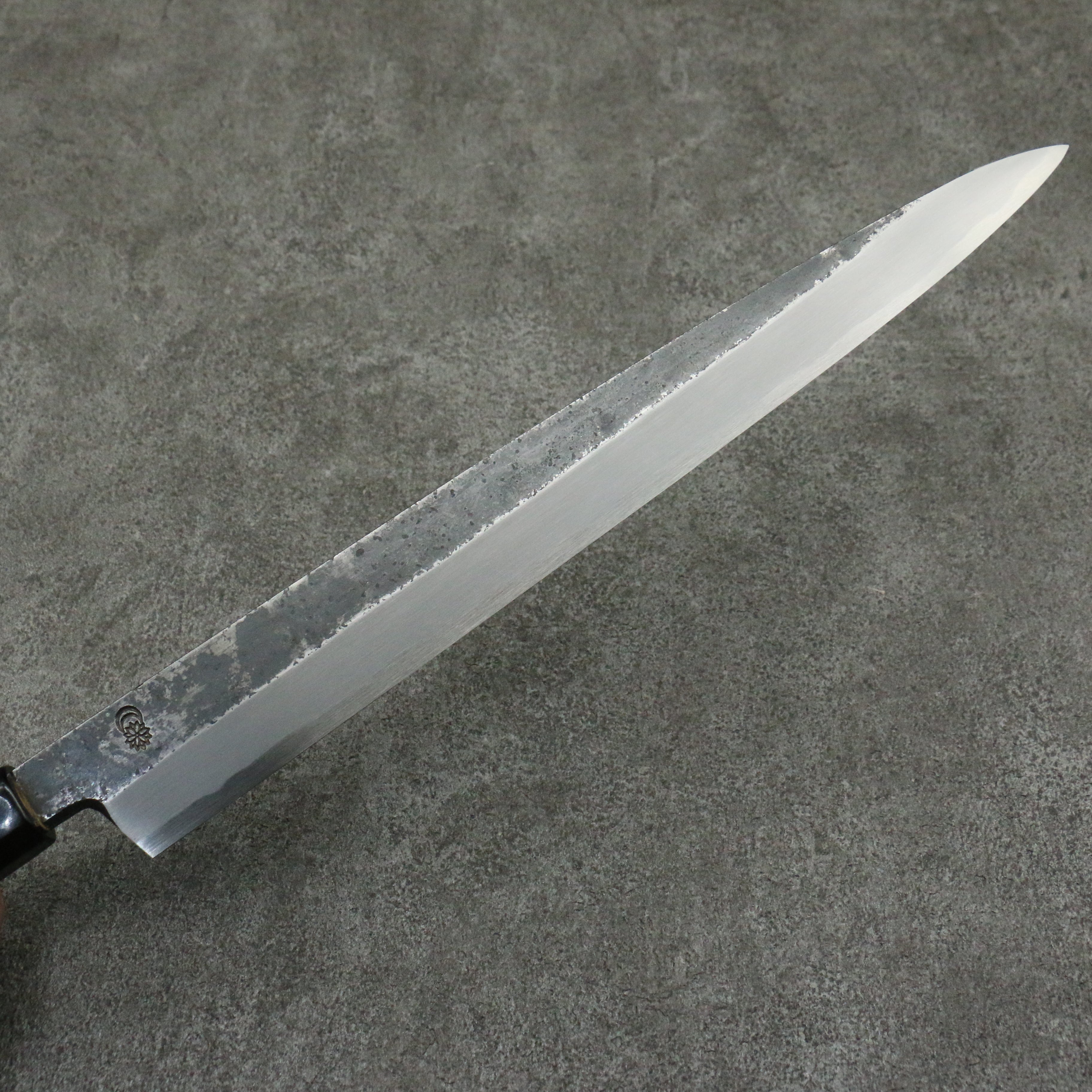 Premium Kikuzuki White Steel No.2 Yanagiba Sushi Knife 300mm - Japanese Kurouchi Finish with Magnolia Wood Handle - Perfect for Sushi Chefs & Japanese Cuisine Preparation