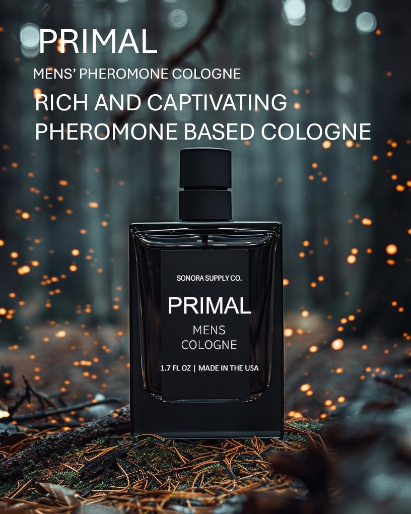 PRIMAL Men's Pheromone Cologne - Attract & Seduce with Raw Masculine Scent | Long-Lasting Fragrance for Dating, Nightlife & Confidence Boost