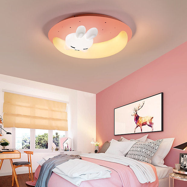 LED Cartoon Rabbit & Cat Design Kids Ceiling Light - Nursery, Bedroom, Playroom Decorative Lighting for Children
