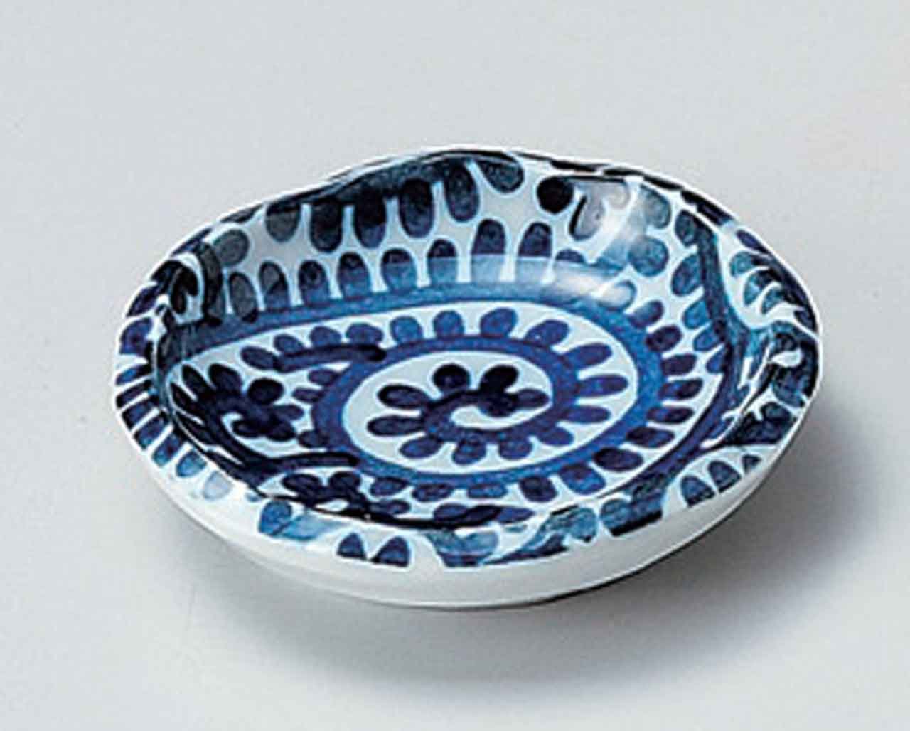 Tako Karakusa 3-Inch Small Porcelain Plates Set of 2 - Handcrafted in Japan - Perfect for Sushi, Appetizers & Japanese Dining