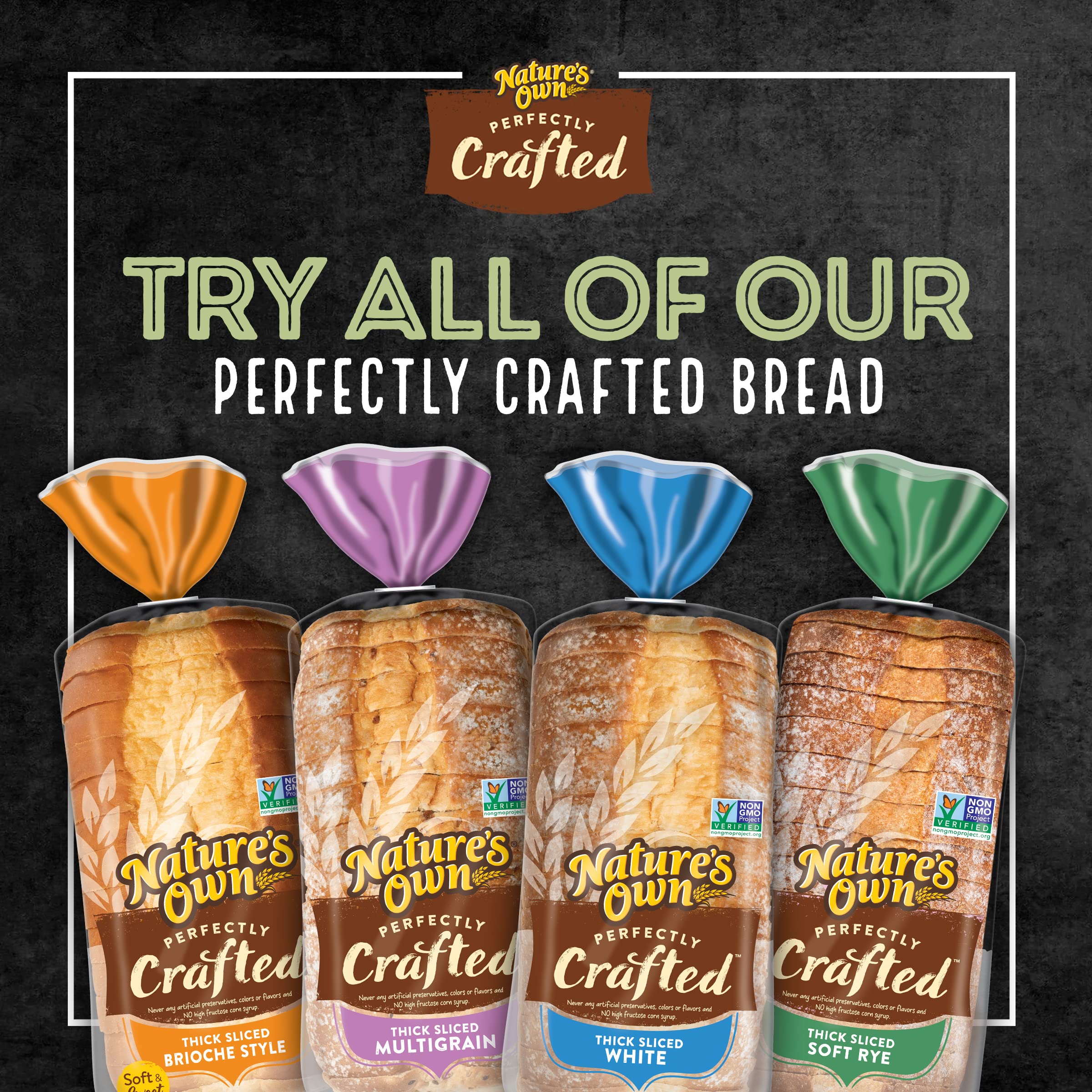 Nature's Own Perfectly Crafted Sourdough Bread - Thick Sliced Non-GMO Artisan Loaf (22 oz) - Ideal for Sandwiches, Toast & Family Breakfast