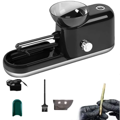 Lorivu Automatic Electric Rolling Machine - 8mm/6.5mm Portable Herb Grinder with USB Charging (Black) | Perfect for Rolling Perfect Joints at Home or On-The-Go