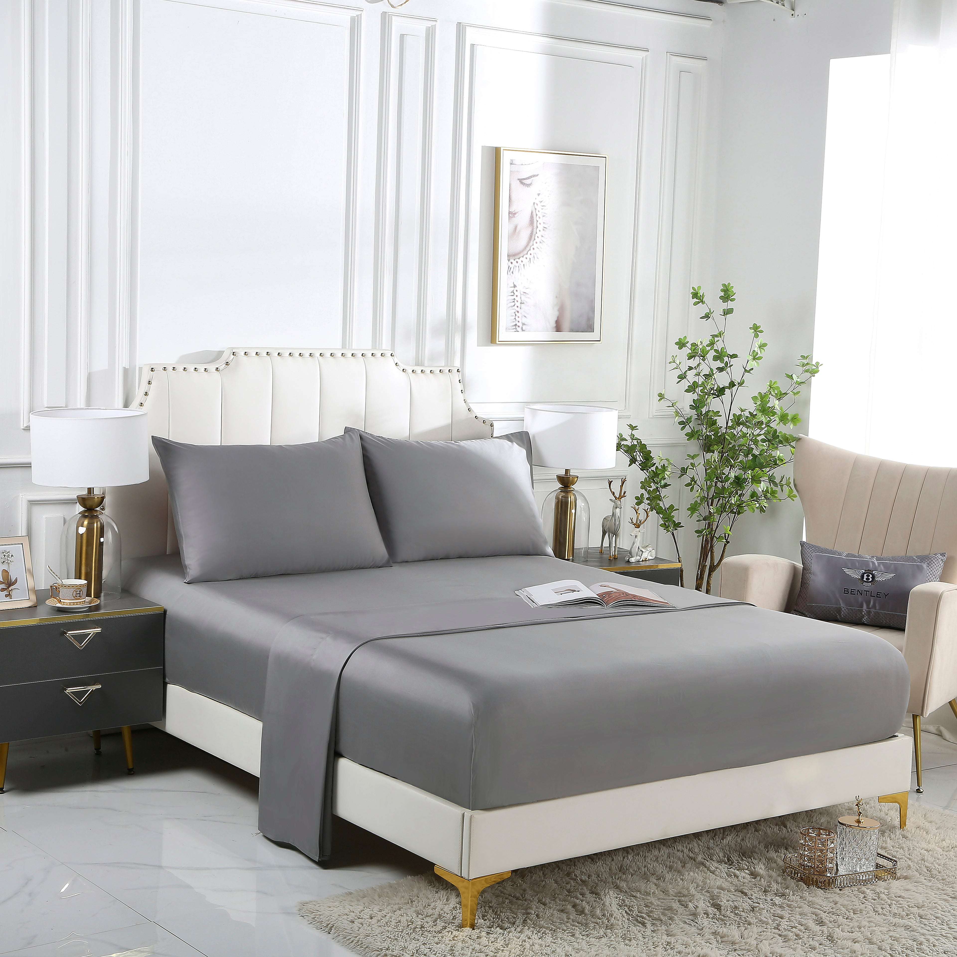 100% Organic Bamboo Sheet Set - Single Size, Soft & Breathable Bedding - Perfect for Hot Sleepers & Eco-Friendly Homes