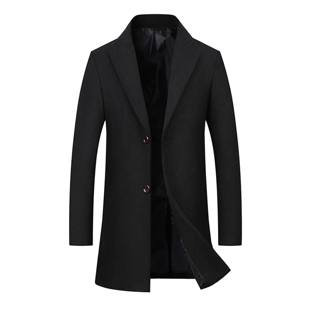 Men's Wool Trench Coat for Autumn & Winter | Warm Casual Jacket for Plus Size | Perfect for Office, Dating & Outdoor Activities