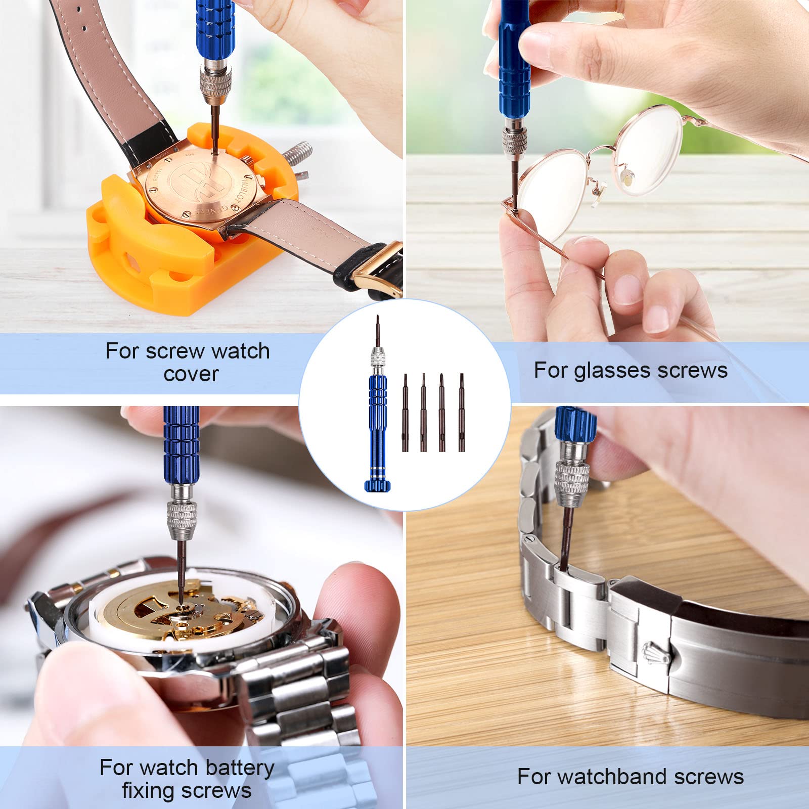 JOREST Professional Watch Repair Kit - Watch Battery Replacement, Link Removal & Resizing Tool Set with Opener, Screwdrivers, Wrench Back Remover & Spring Bar Tools | Perfect for DIY Watch Repair, Maintenance & Cleaning at Home