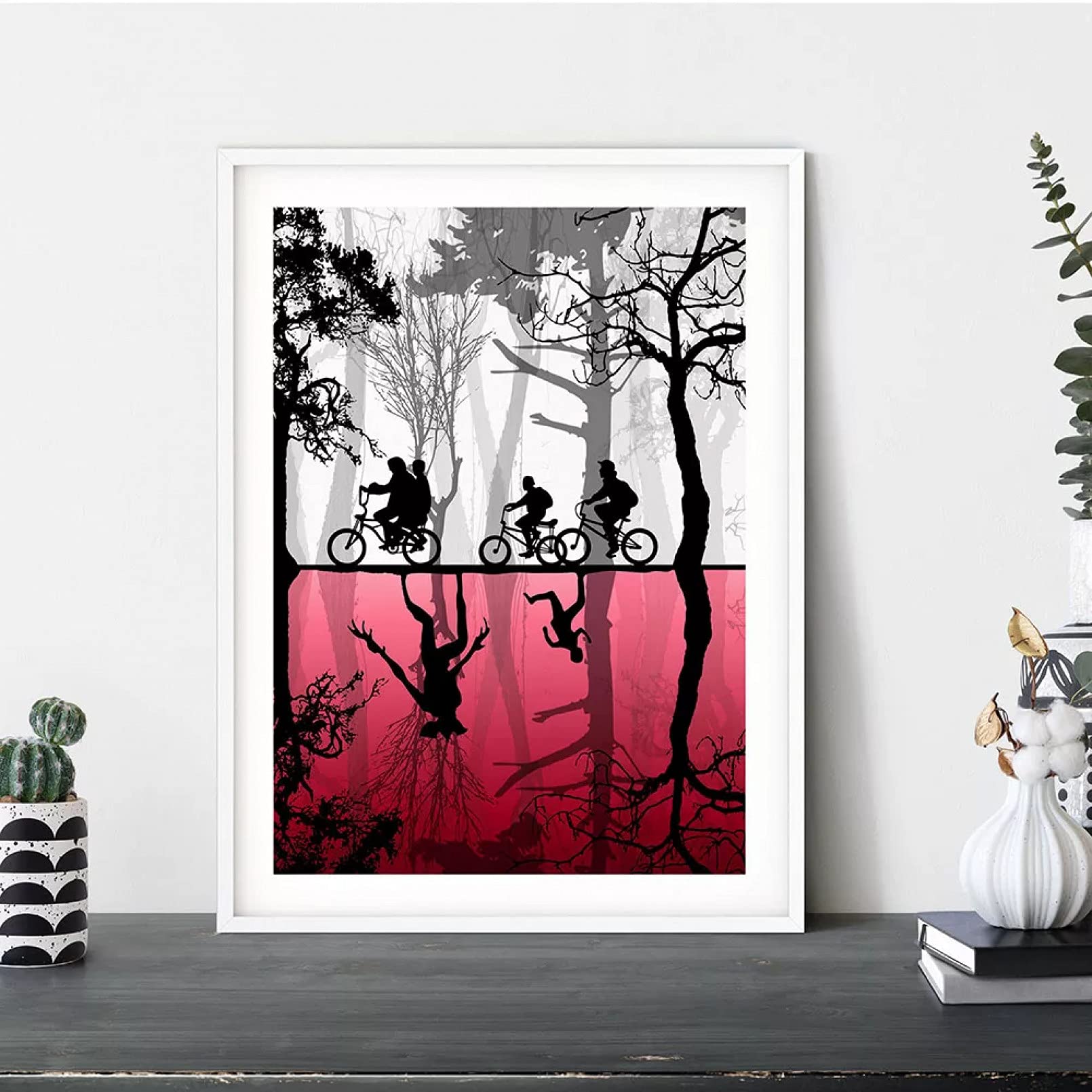 Stranger Things The Upside Down Canvas Wall Art - 20x28 Inch Minimalist TV Show Poster for Living Room, Bedroom & Office Decor | Unframed Canvas Painting Print