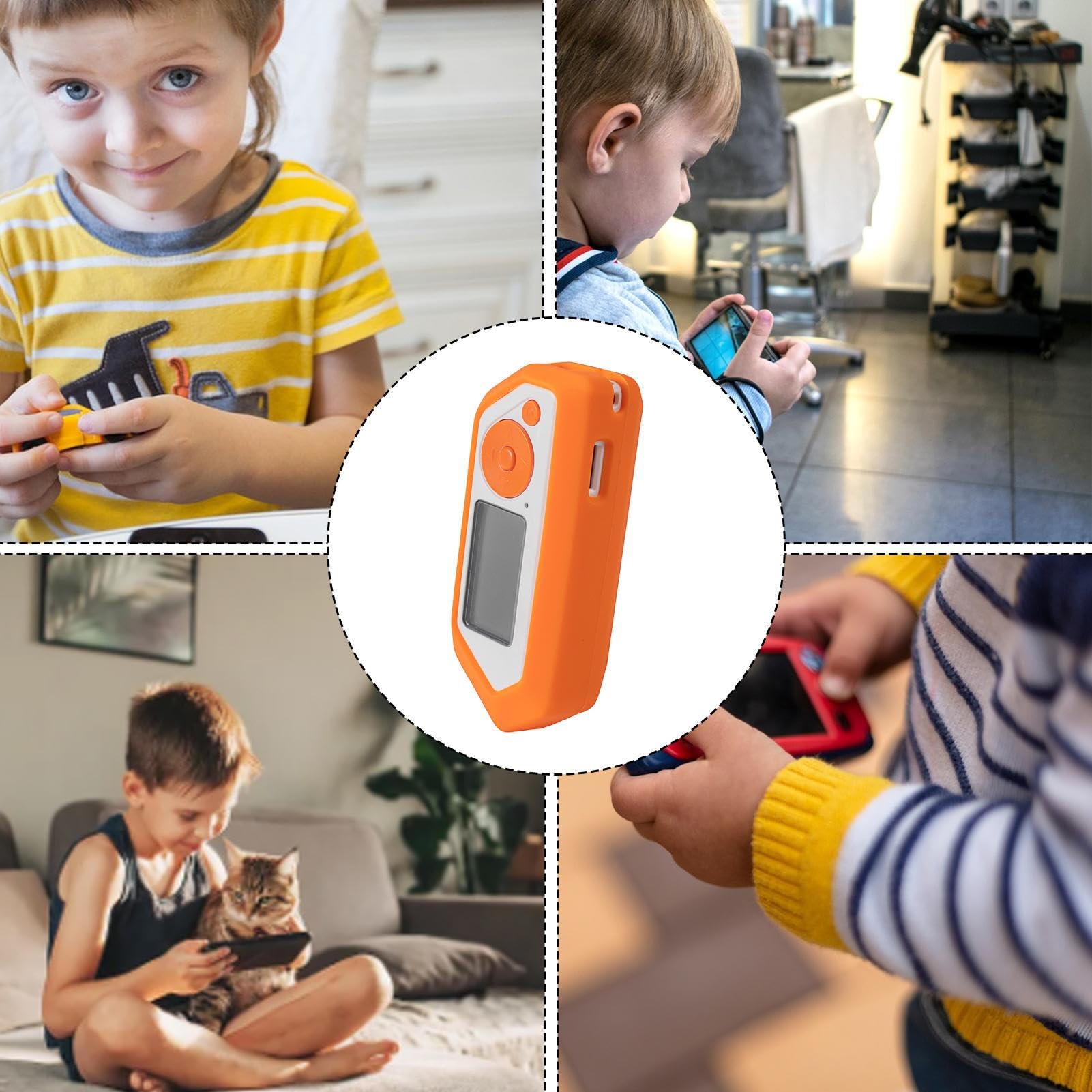 Flipper Zero Silicone Protective Case - Soft & Durable Cover for Flipper Zero (White/Orange) - Perfect for Daily Use, Travel & Device Protection