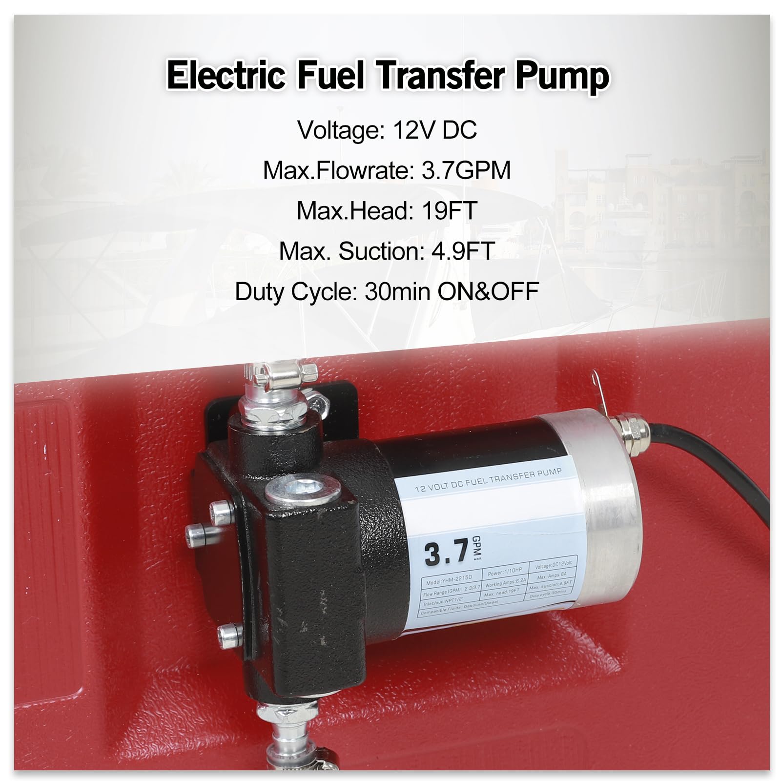 13 Gallon Portable Fuel Caddy Tank with 12V DC Electric Pump - Gasoline, Diesel & Kerosene Transfer - Switch Control, Telescopic Handle & Wheels - Ideal for Construction Sites, Farms, Emergency Fuel Storage & Vehicle Refueling