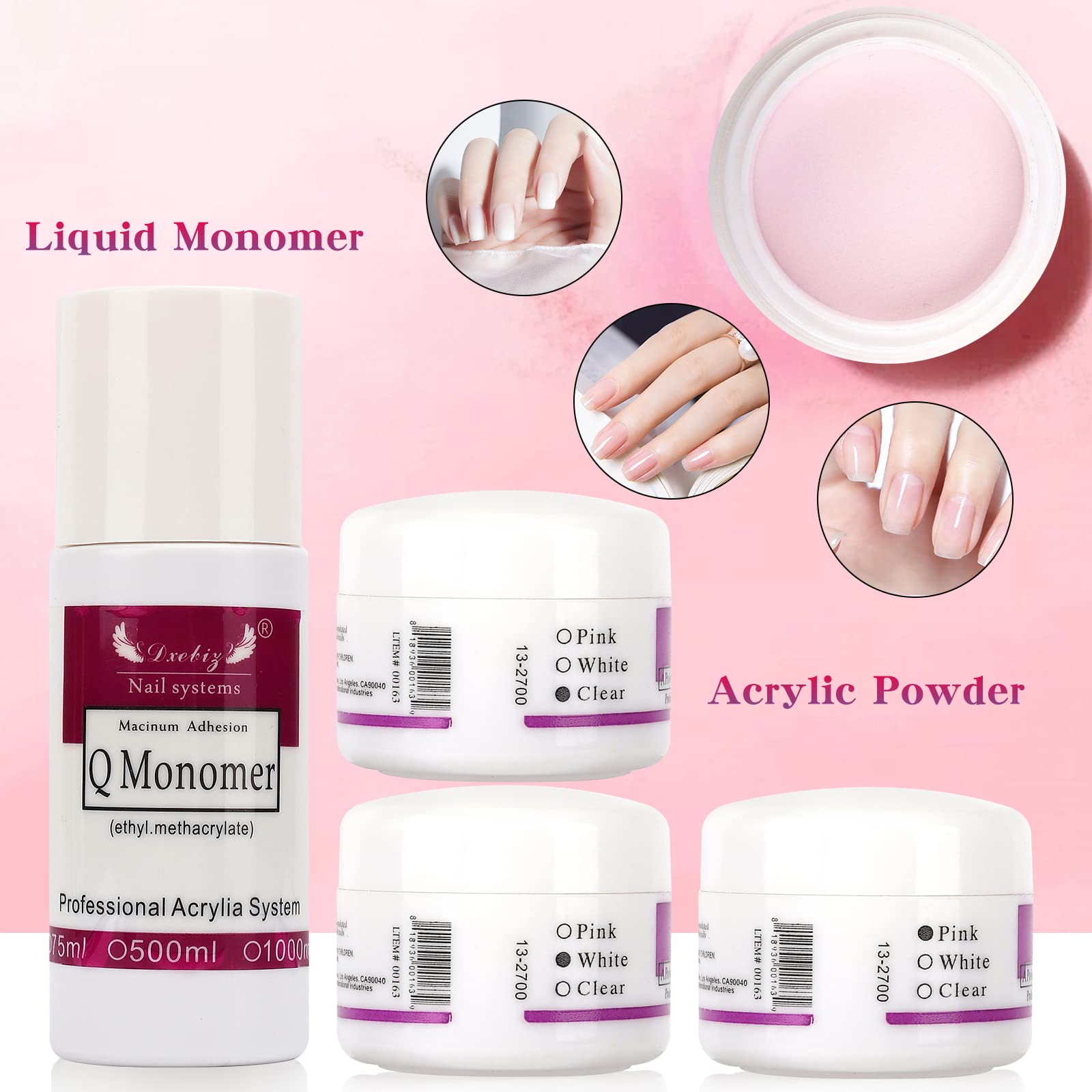 Professional Nail Practice Hand for Acrylic Nails - Flexible Rubber Training Hand with Nail Drill & Dryer Lamp - 12 Color Acrylic Powder Kit for Beginners - Perfect for Salon Training & Home Nail Art Practice