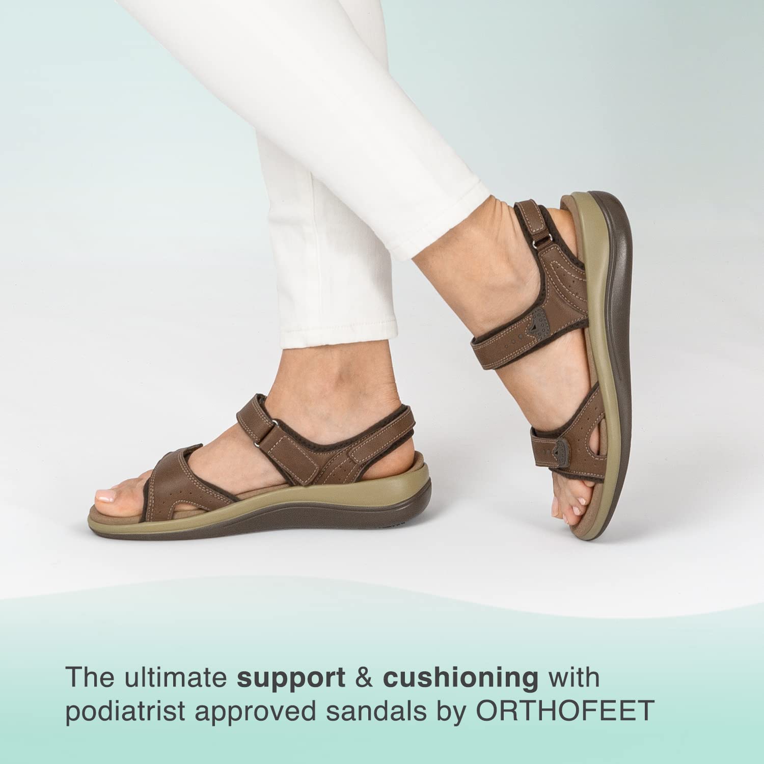 Orthofeet Women's Orthopedic Leather Malibu Adjustable Sandals - Comfortable Arch Support for Plantar Fasciitis & Heel Pain Relief - Perfect for Walking, Travel & Everyday Wear