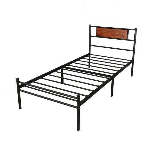 Platform Bed Frame - Full & Twin Size, Sturdy Metal Frame with Wooden Slat Support for Bedroom Furniture Sets | Perfect for Modern Homes, Apartments & Dorm Rooms