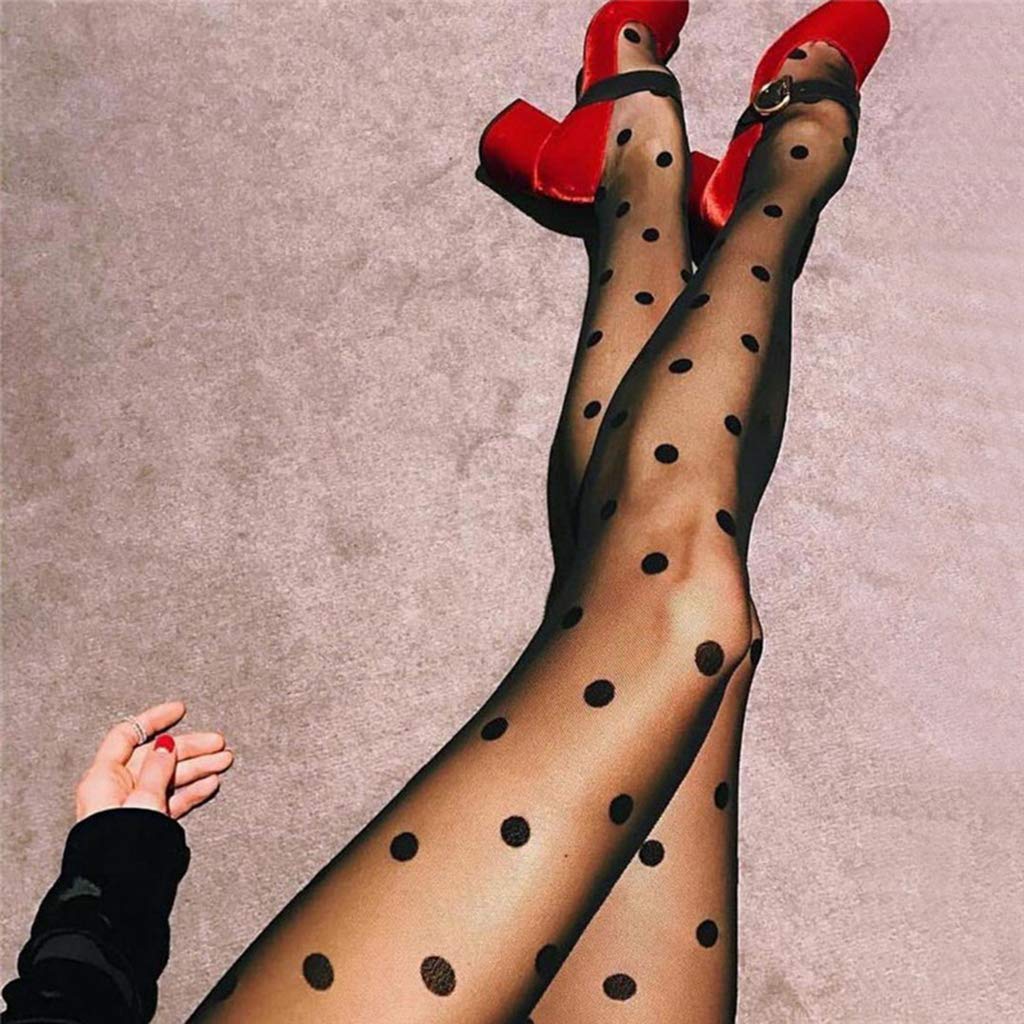 Youngy Women's Polka Dot Pantyhose - Sexy Printed Tights for Party & Office