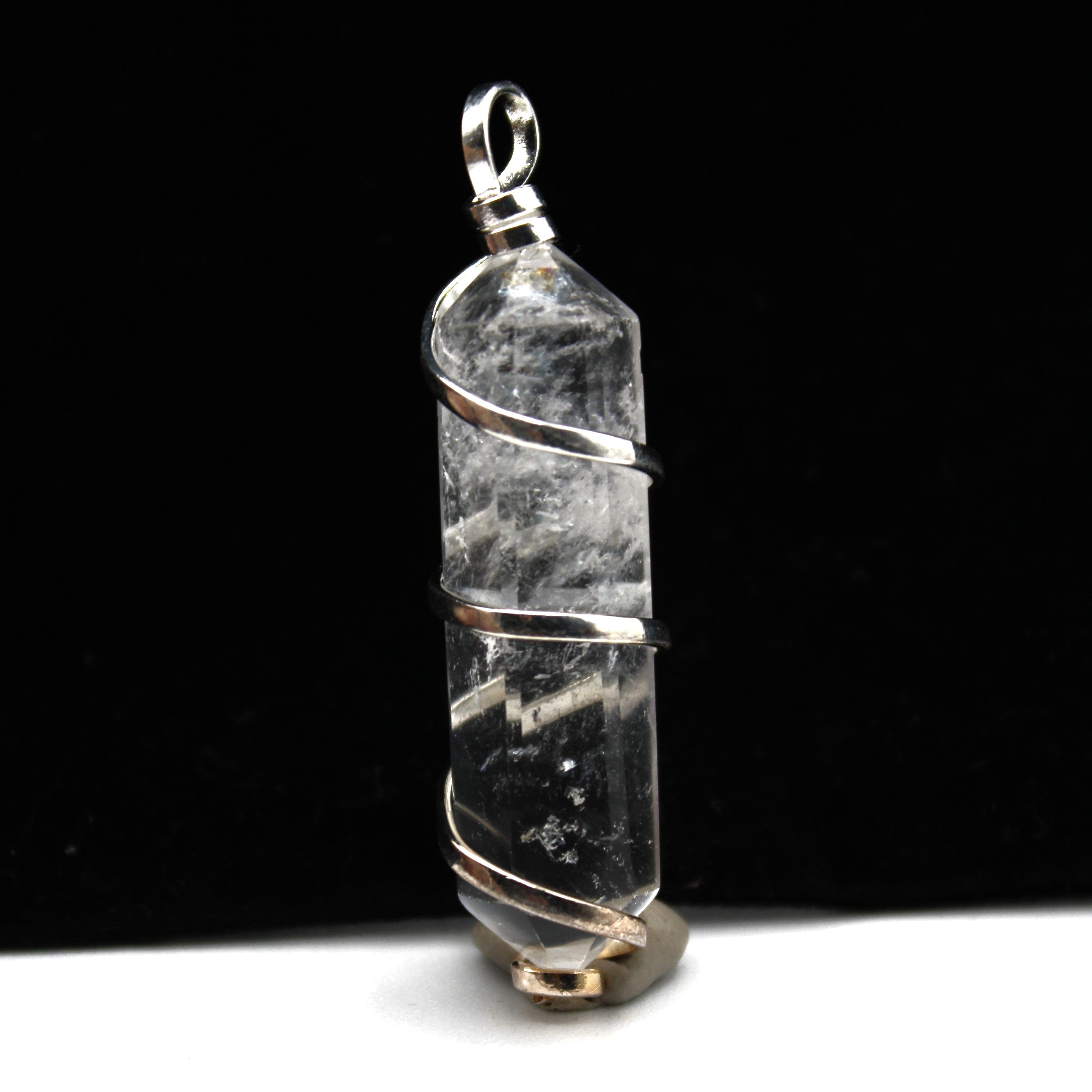 Double Terminated Quartz Point Pendant - Natural Healing Crystal Necklace for Energy Cleansing & Chakra Balancing | Perfect for Meditation, Yoga & Spiritual Jewelry Gifts