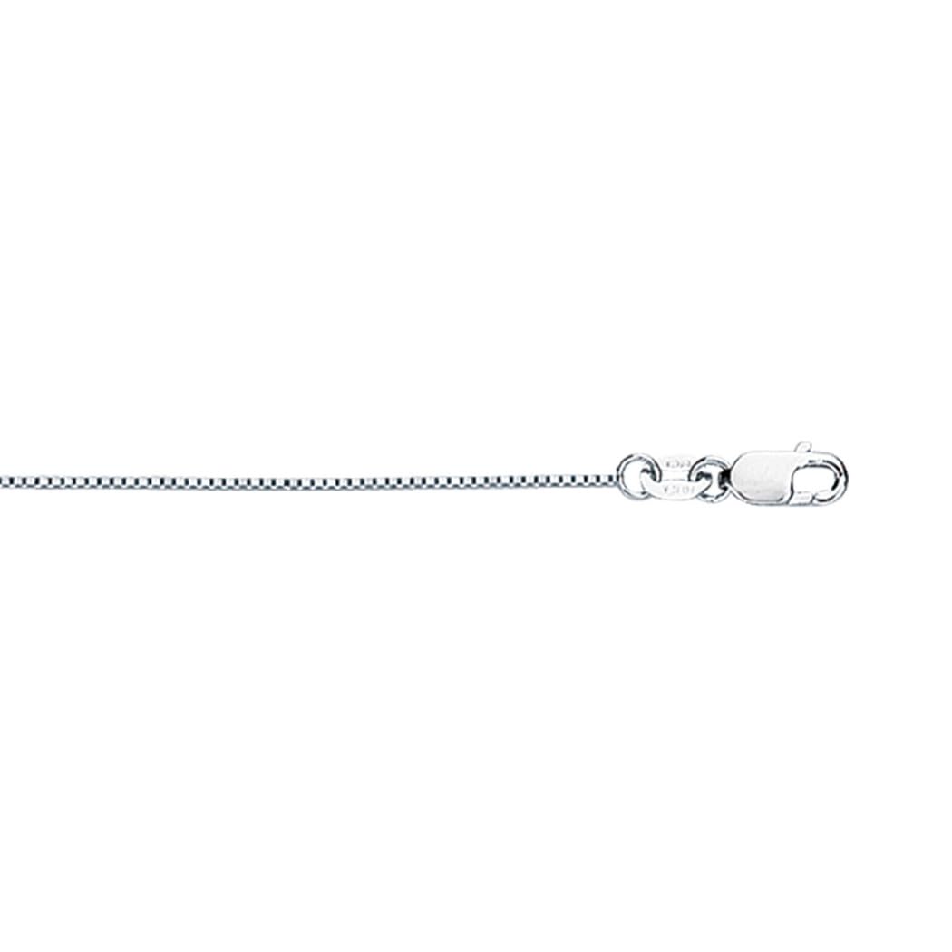 18K White Gold 0.6mm Classic Cut Box Chain Necklace with Lobster Clasp - 18 Inch Unisex Jewelry for Women & Men | Perfect for Layering, Gift Giving & Everyday Wear
