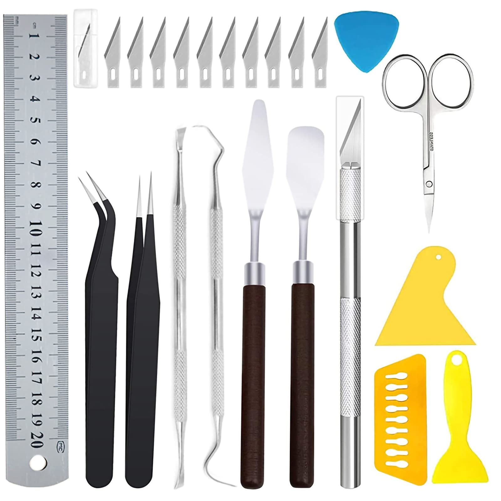 Premium 23-Piece Vinyl Cutting Tool Kit - Precision Tweezers, Ruler & Weeders for Silhouette, Lettering & Craft Projects | DIY Decals, Signs, T-Shirts & Home Decor