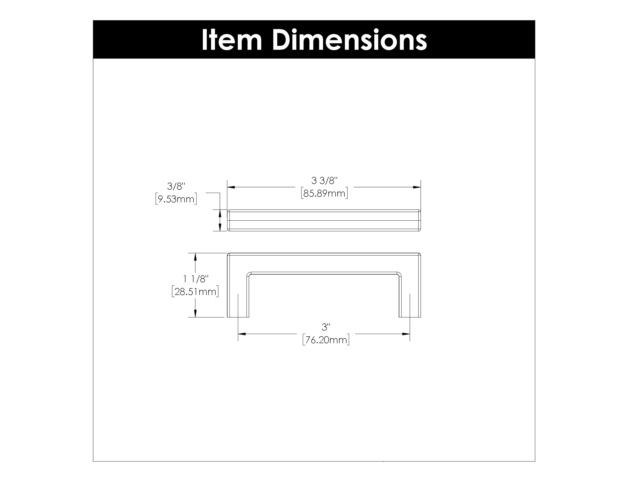 Premium Hickory Hardware Solid Core Kitchen Cabinet Pulls - Luxury Matte Black Cabinet Handles for Doors & Dressers - 3