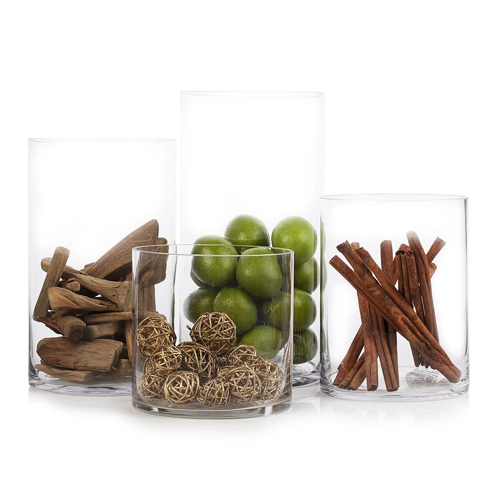 Enova Floral Clear Glass Cylinder Vase - 6