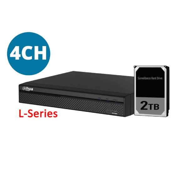 Dahua Lite Series 4 Channel 4K Network Video Recorder (NVR4104HS-P-4KS2/L) - Home & Business Security Surveillance System for Indoor/Outdoor Monitoring
