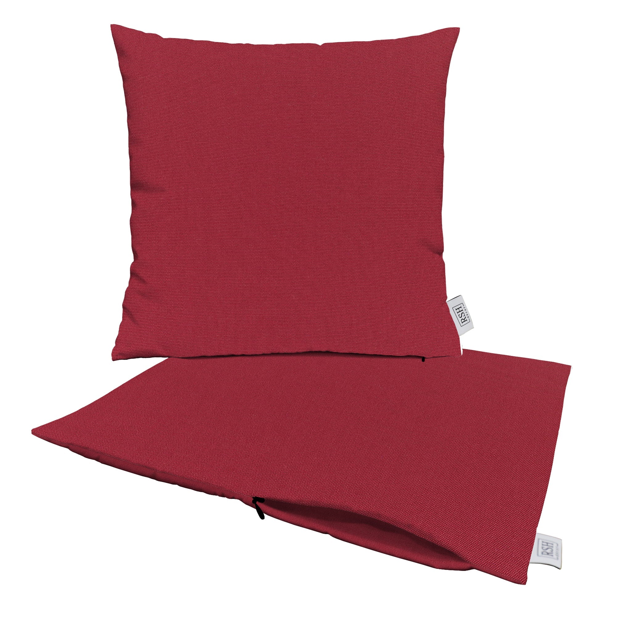 Sunbrella Canvas Red Square Throw Pillow - 18x18 Inch Decorative Cushion for Sofa, Bed, Outdoor Patio & Living Room - Water-Resistant & UV-Protected Home Decor Accent
