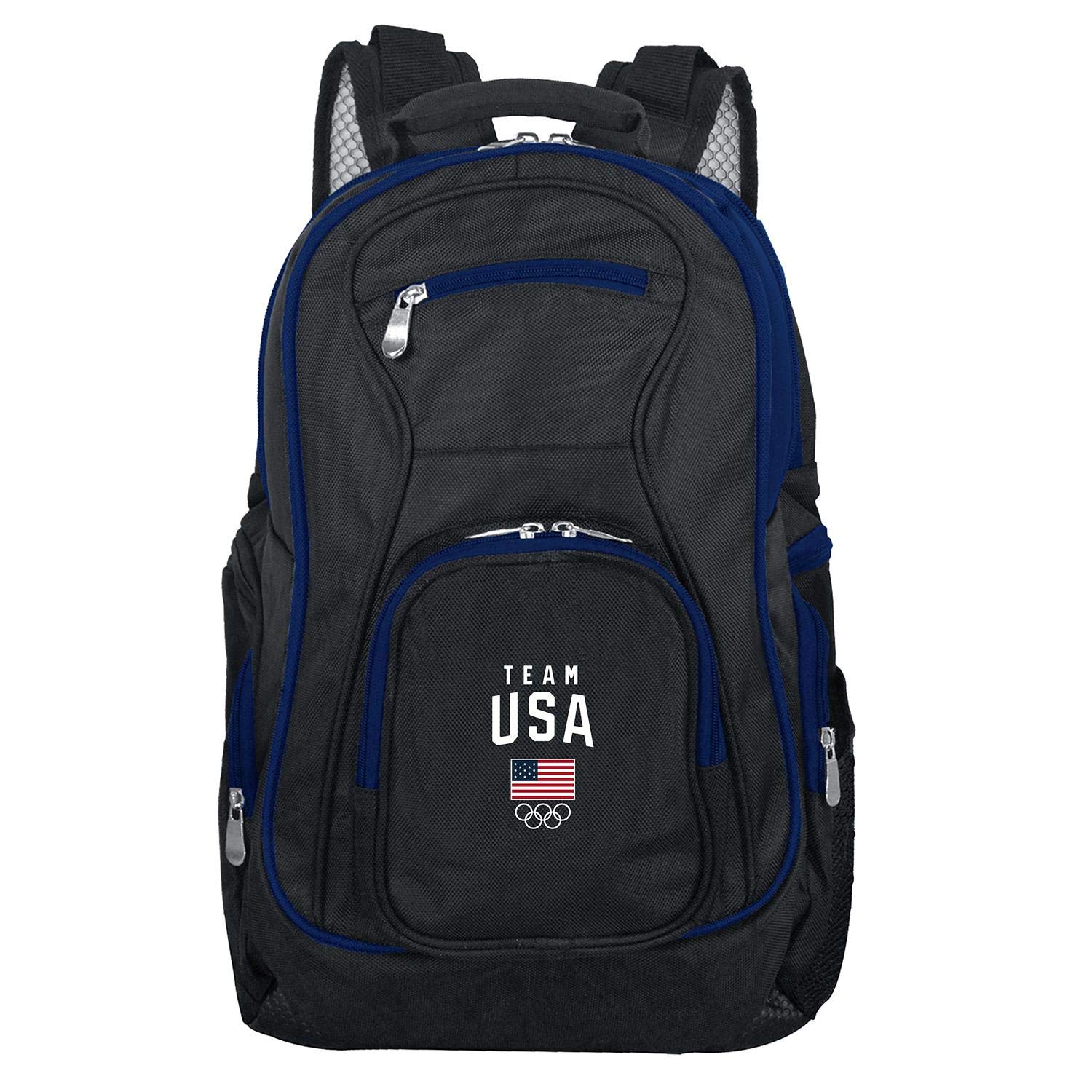 Premium 19-inch Laptop Backpack with USA Olympics Colored Trim - Durable Black Computer Bag for School, Work & Travel - Denco Team Official Licensed Backpack