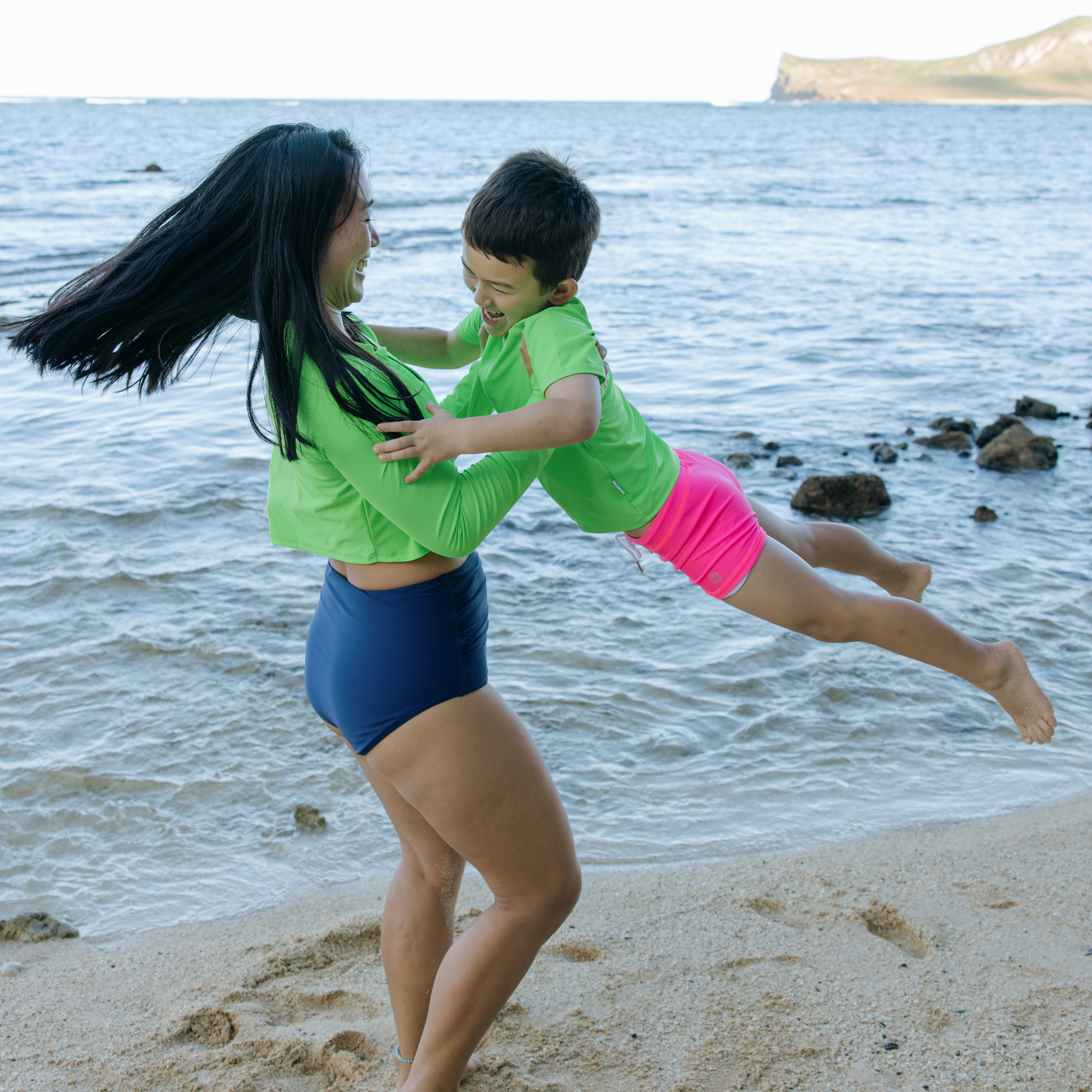 Kids Short Sleeve Zipper Rash Guard Swim Shirt - UPF 50+ Sun Protection, Neon Green Color | Perfect for Beach, Pool & Water Sports Activities