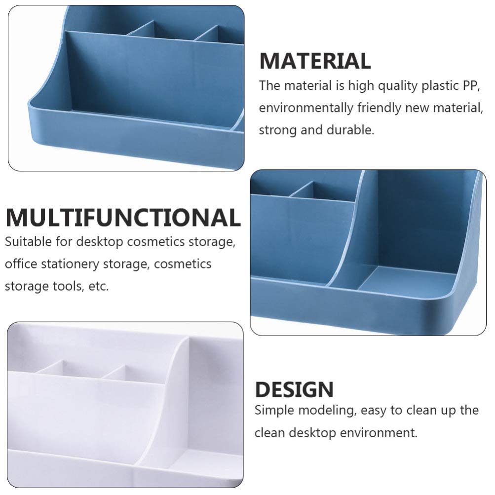 2-Pack Cosmetic Storage Boxes & Desktop Organizers - Multi-Compartment Makeup Organizer Baskets for Vanity, Bathroom & Home Organization - Perfect for Storing Cosmetics, Jewelry & Office Supplies