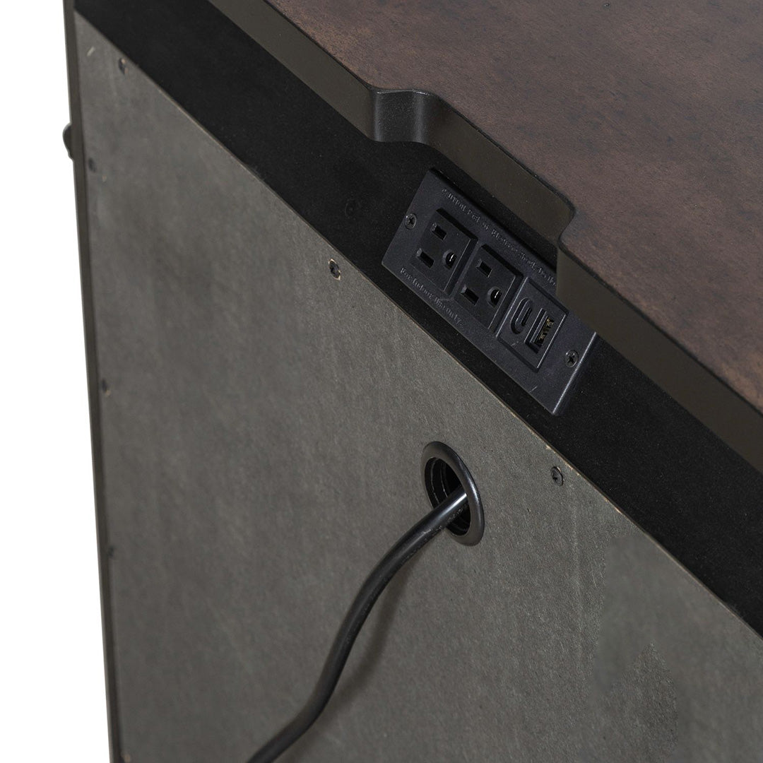 Modern Nightstand with USB Ports - Arden Road Bedside Table for Bedroom, Living Room & Dorm - Compact End Table with Storage Shelf & Drawer for Small Spaces