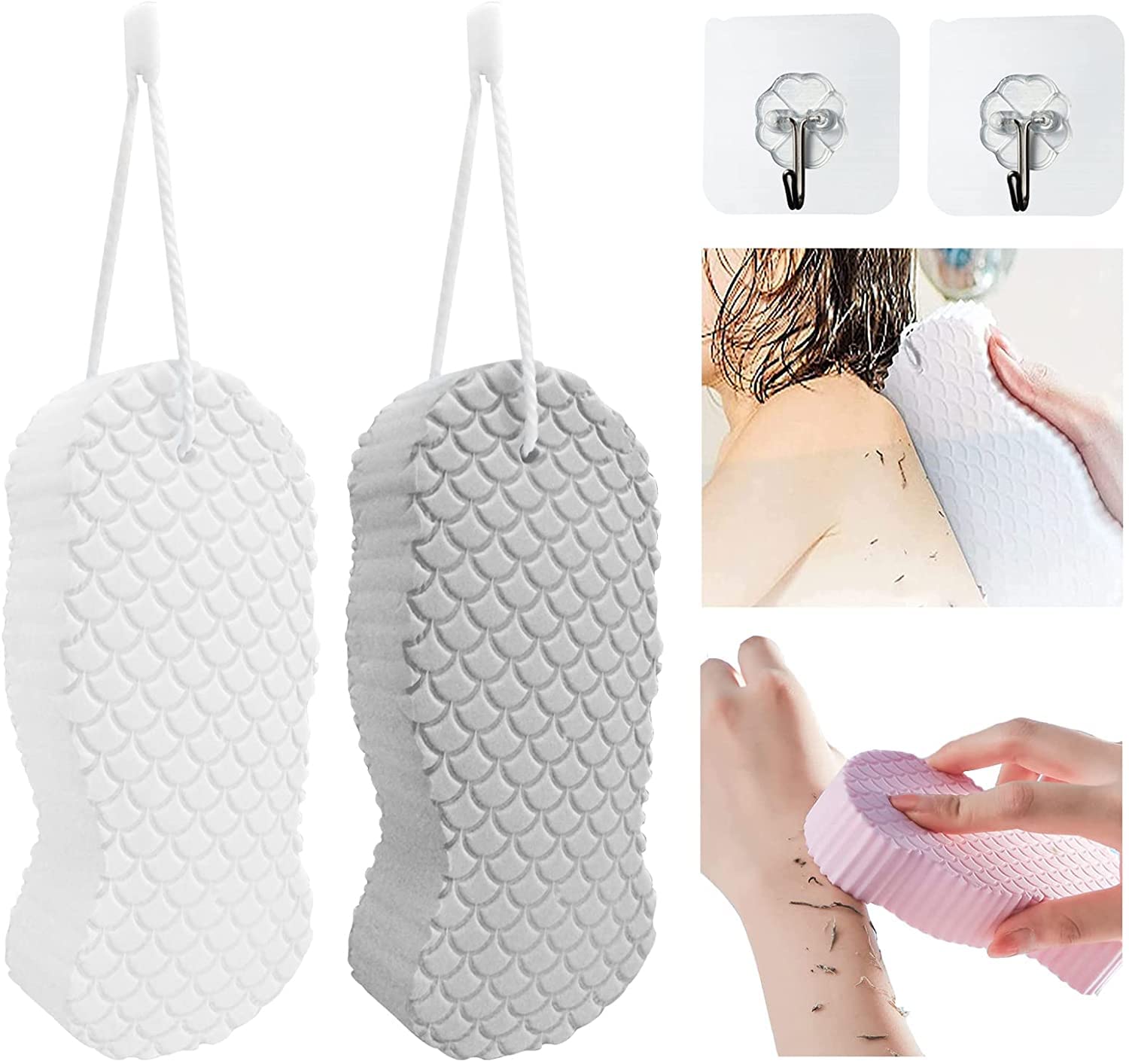 NEAR STOP Ultra Soft Bath & Body Shower Sponge | Exfoliating Spa Scrub for Dead Skin Removal | Gentle Cleaning Sponge for Adults & Kids | Perfect for Daily Shower, Spa Day & Skin Care Routine