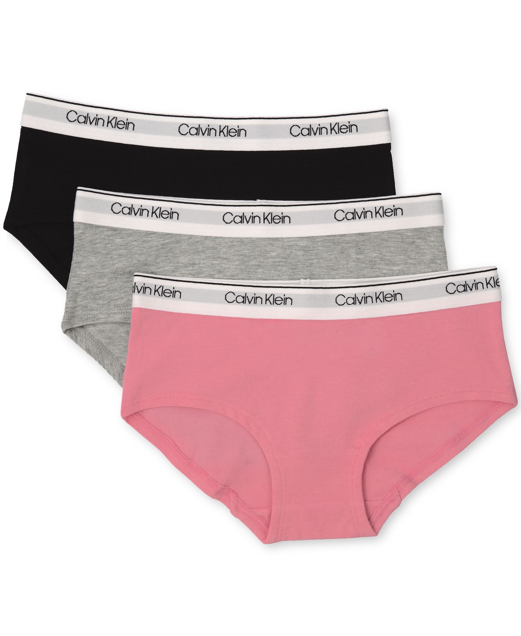 Calvin Klein Girls' Modern Cotton Hipster Underwear 5-Pack - Soft Breathable Panties for Everyday Comfort | School, Sleepwear & Activewear