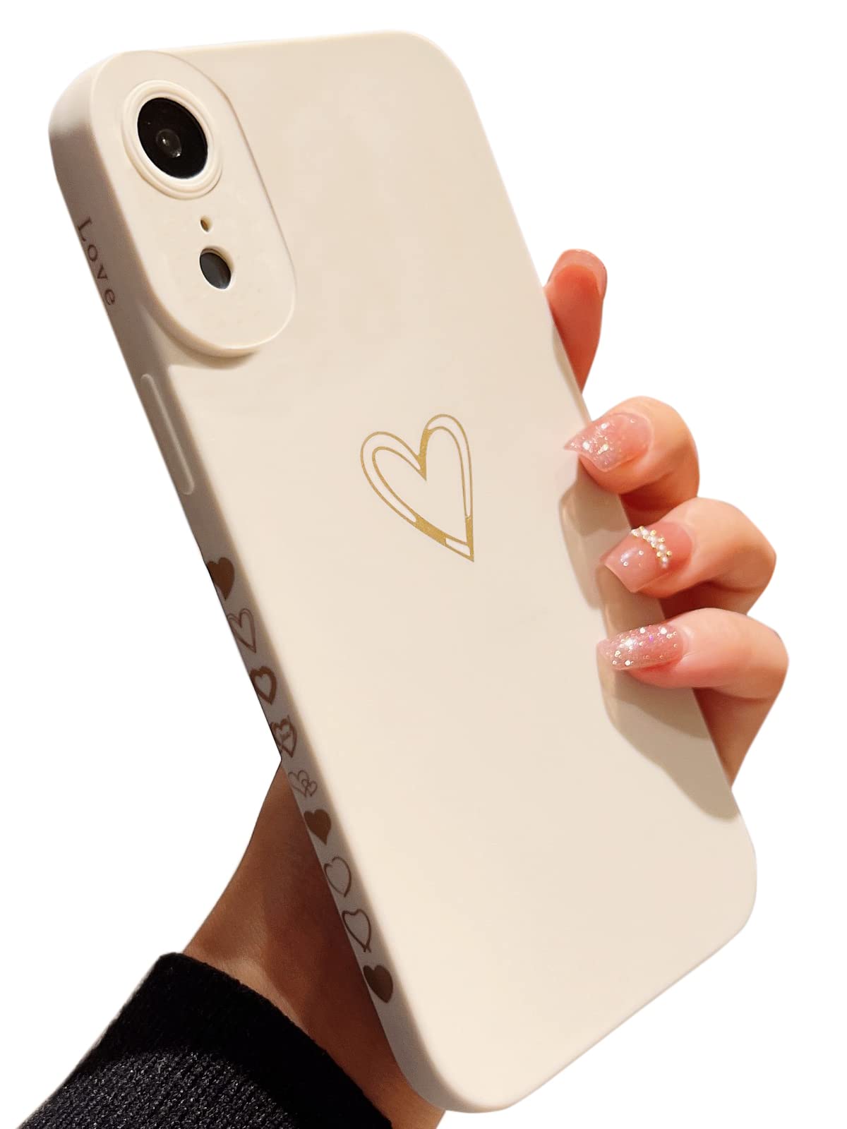 Qokey Cute Plated Love Heart iPhone XR Case (2018 6.1