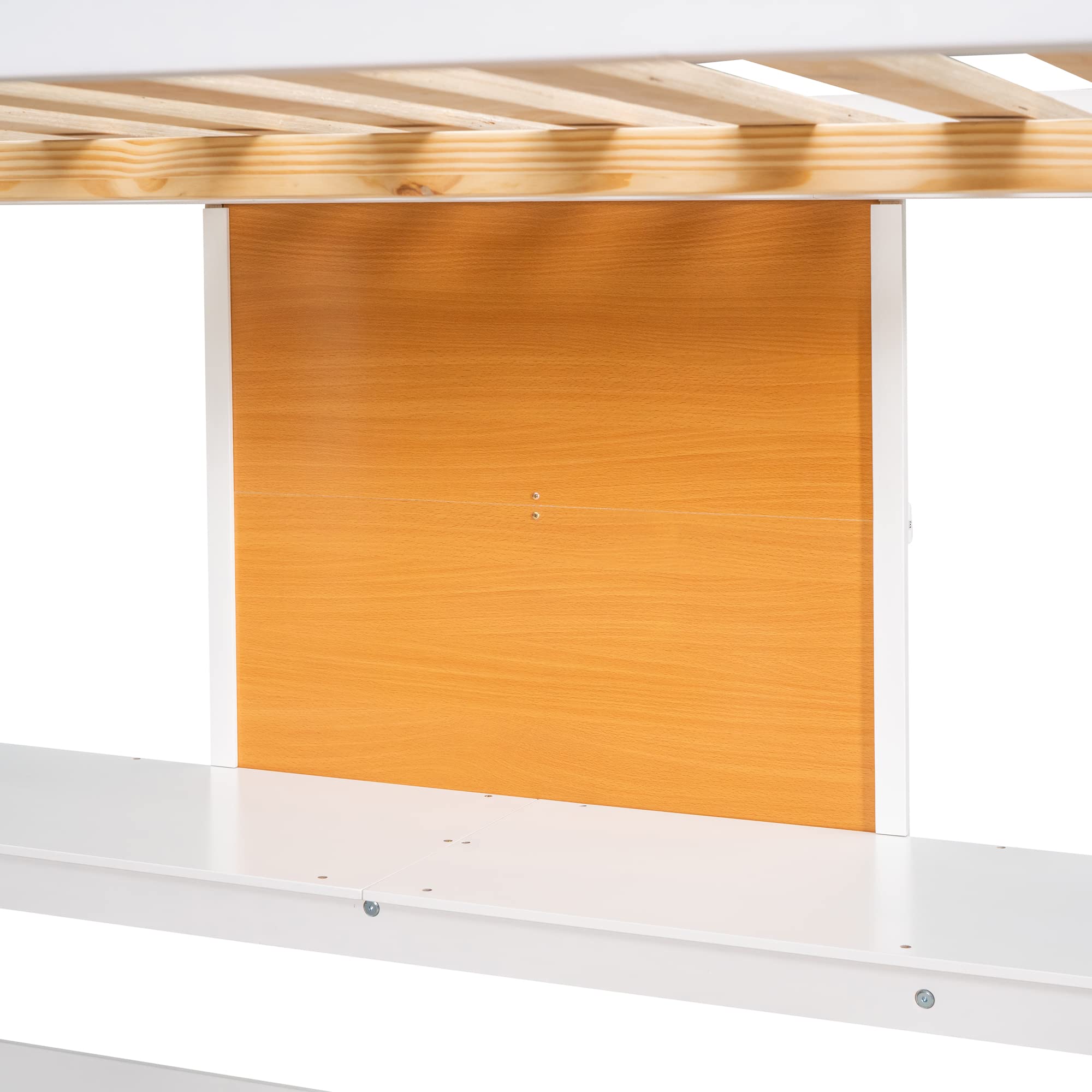 Harper & Bright Designs Twin Size Loft Bed with Desk, 2 Storage Cabinets & Writing Board - Sturdy Wooden Loft Bed Frame with Slats for Kids, Teens & Adults - Perfect for Small Bedrooms, Dorm Rooms & Home Offices (White)