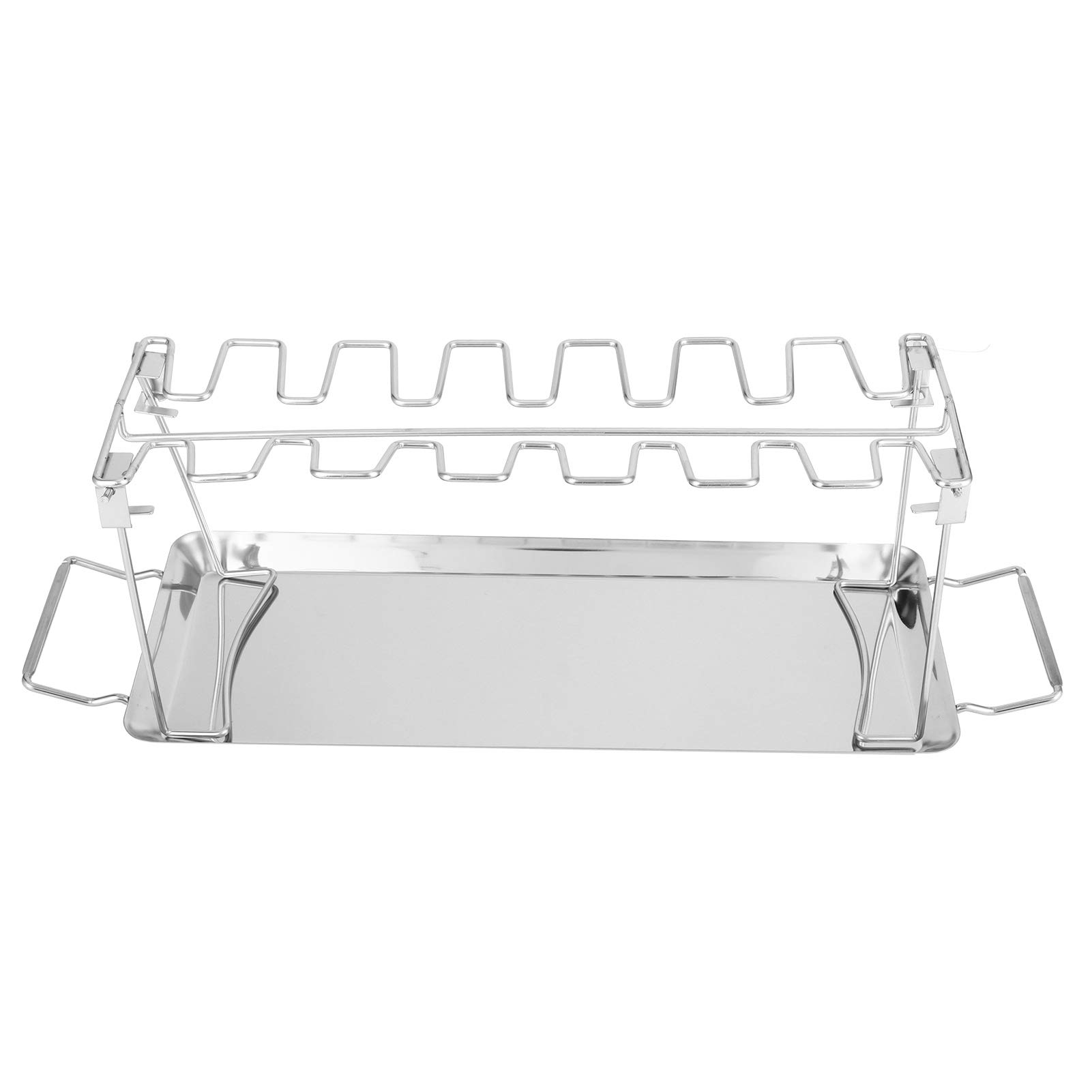 Best Chicken Leg and Wing Rack for Grill, Smoker & Oven - Heavy Duty BBQ Tool with Drip Tray for Home Cooking | Perfect for Backyard Grilling, Smoking & Roasting Chicken