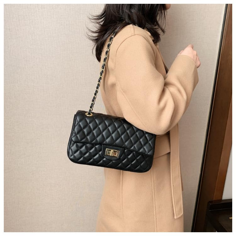 Trendy Women's Crossbody Bags - Small Leather & Fabric Shoulder Purse with Chain Strap for Ladies | Perfect for Everyday Use, Shopping & Travel