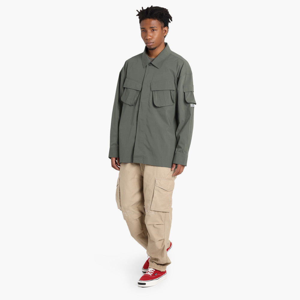 Men's MADNESS JUNGLE ARMY Shirt - Grey Military Style Tactical Top for Outdoor Adventure & Streetwear Fashion