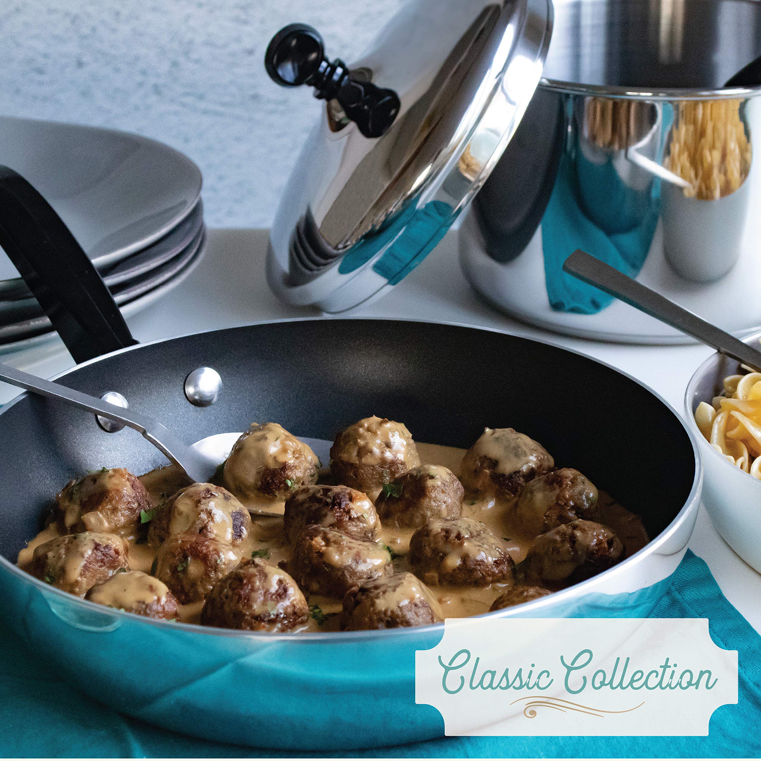 Farberware 15-Piece Stainless Steel Cookware Set with 10-Piece Nonstick Bakeware Set - Complete Kitchen Cookware & Baking Set for Cooking, Roasting, Baking - Perfect for Home Chefs & Professional Kitchens