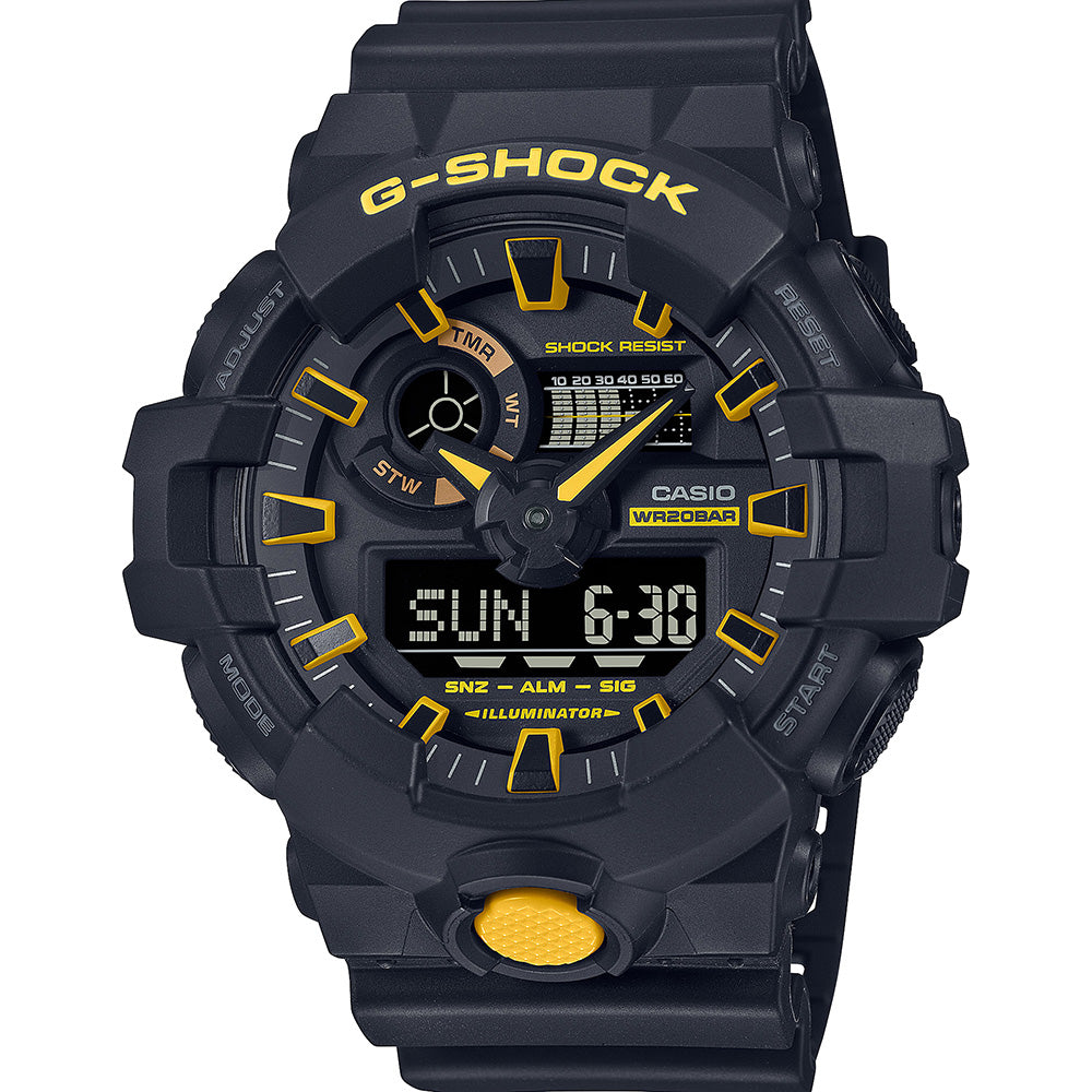 G Shock GA700CY-1A Black & Yellow Digital Sport Watch for Men - Durable Shock Resistant Design for Outdoor, Work & Adventure Activities