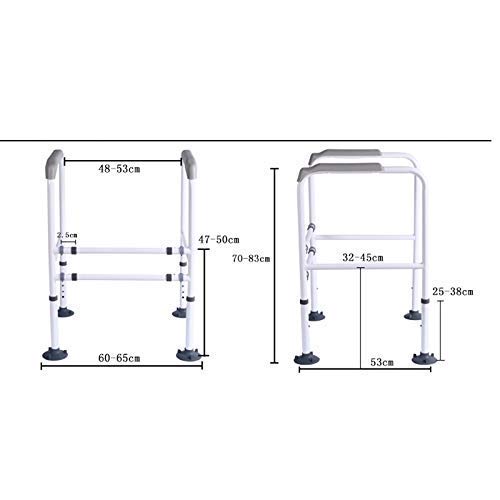 Foldable Adjustable Height Toilet Safety Grab Bar - Bathroom Handrail with Suction Cups for Elderly & Disabled - Non-Slip Support Railing for Toilet, Shower & Bathtub Safety - Ideal for Seniors, Post-Surgery & Mobility Assistance